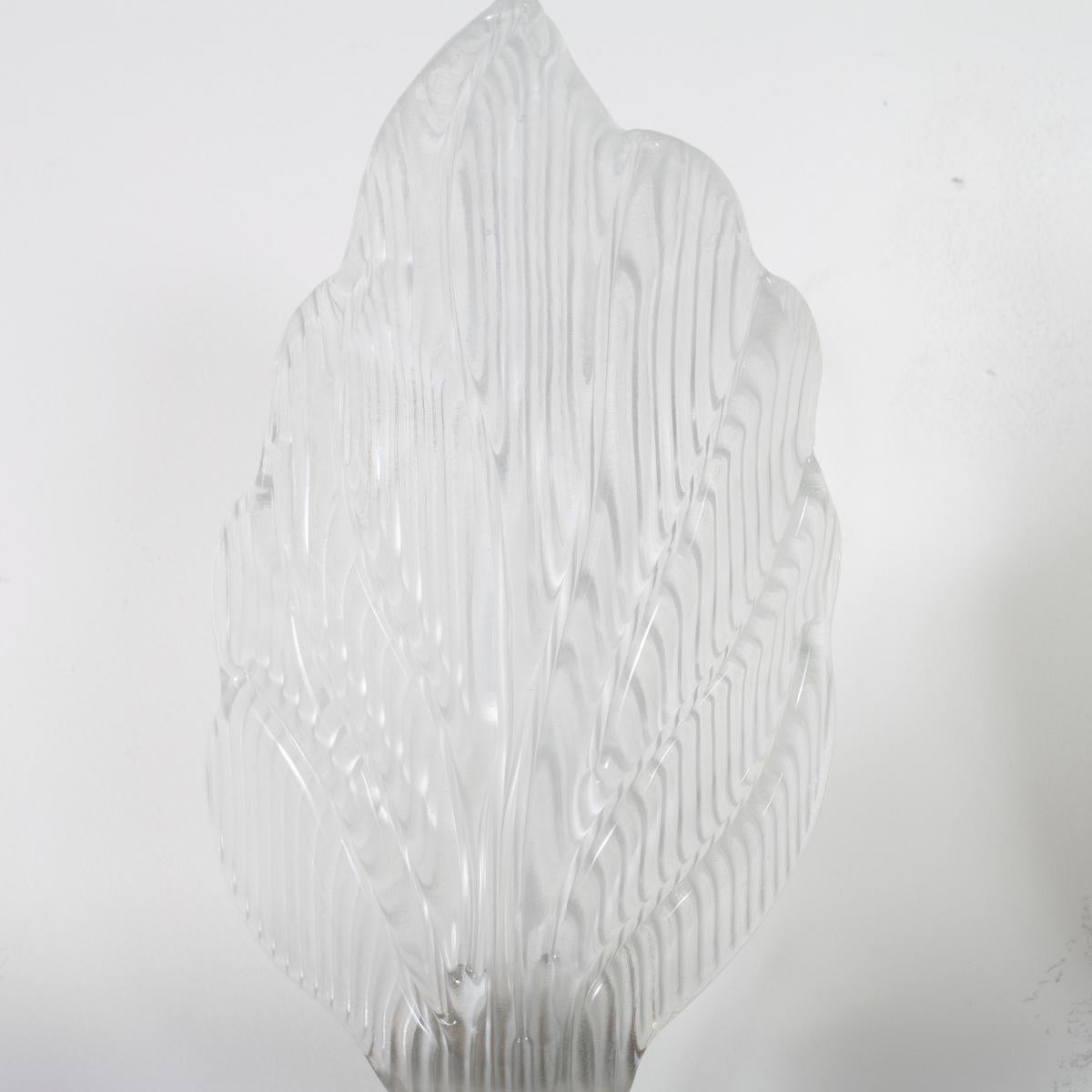 Pair of Murano glass leaf sconces For Sale 2
