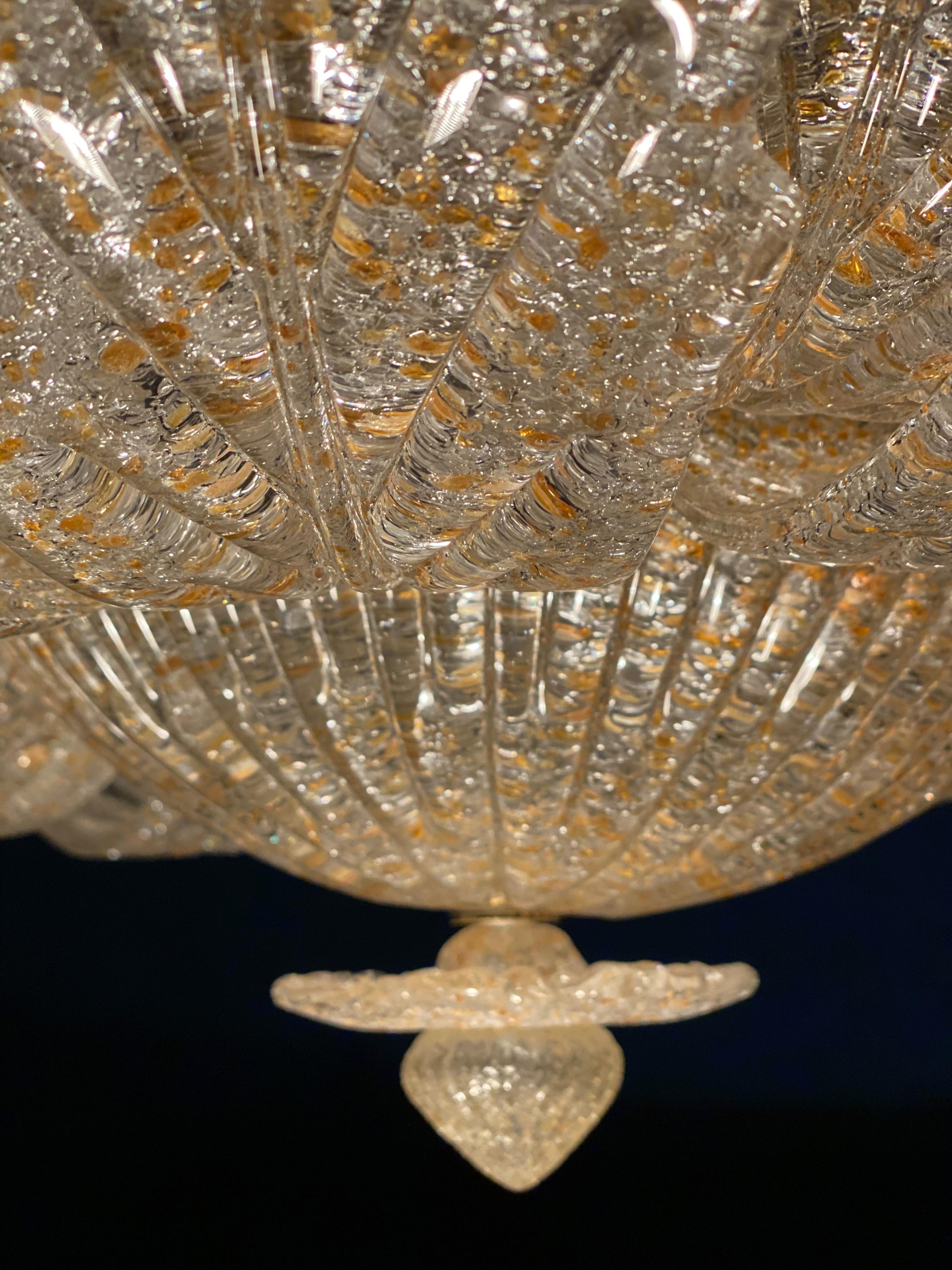 Pair of Murano Glass Leave Flush Mount or Ceiling Lights For Sale 6
