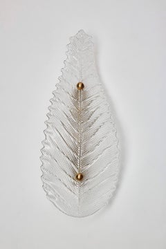 Pair of Murano Glass Leaves Wall Sconces