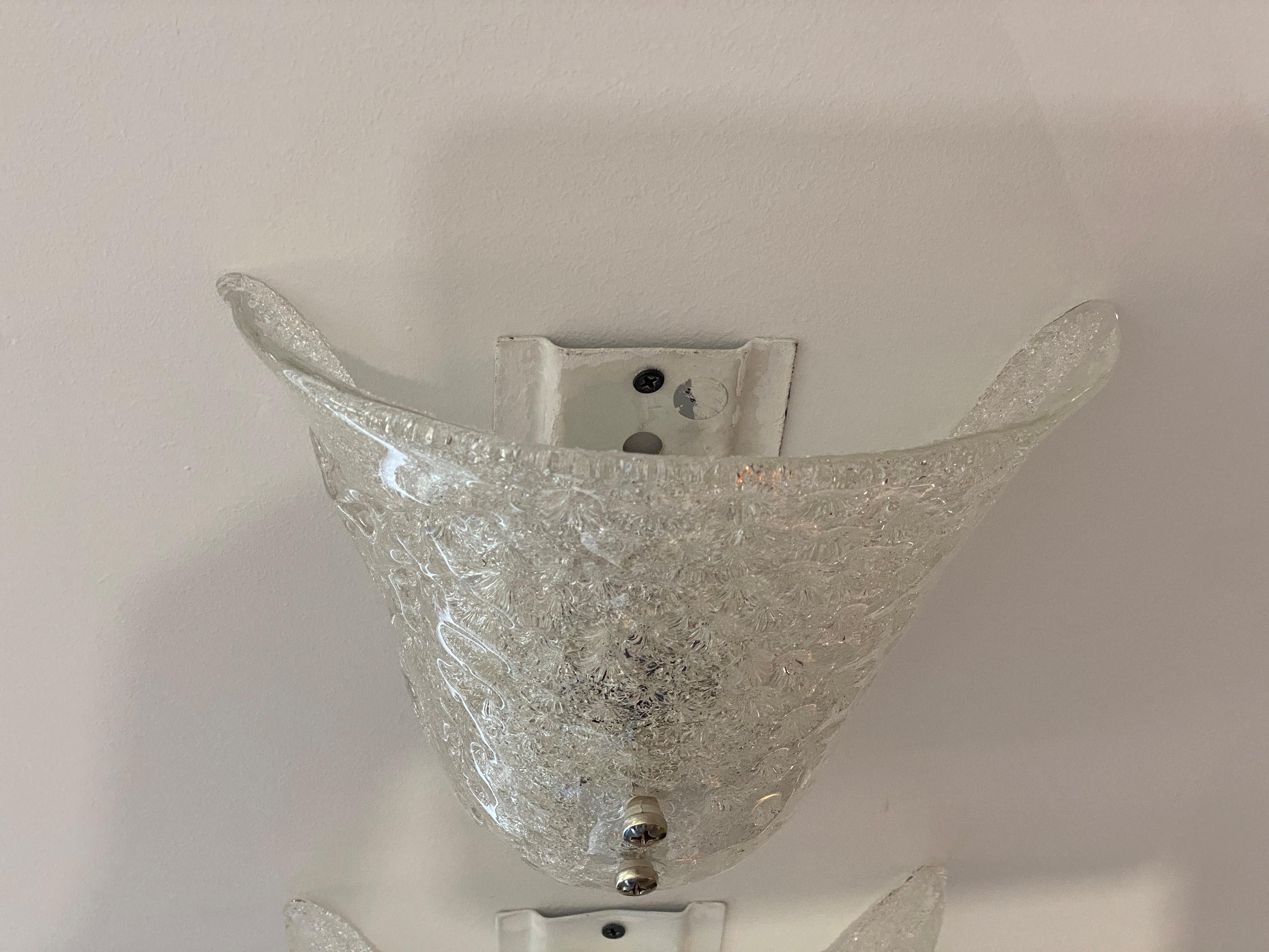 Pair of Murano Glass Mid-Century Modern Wall Sconces 3
