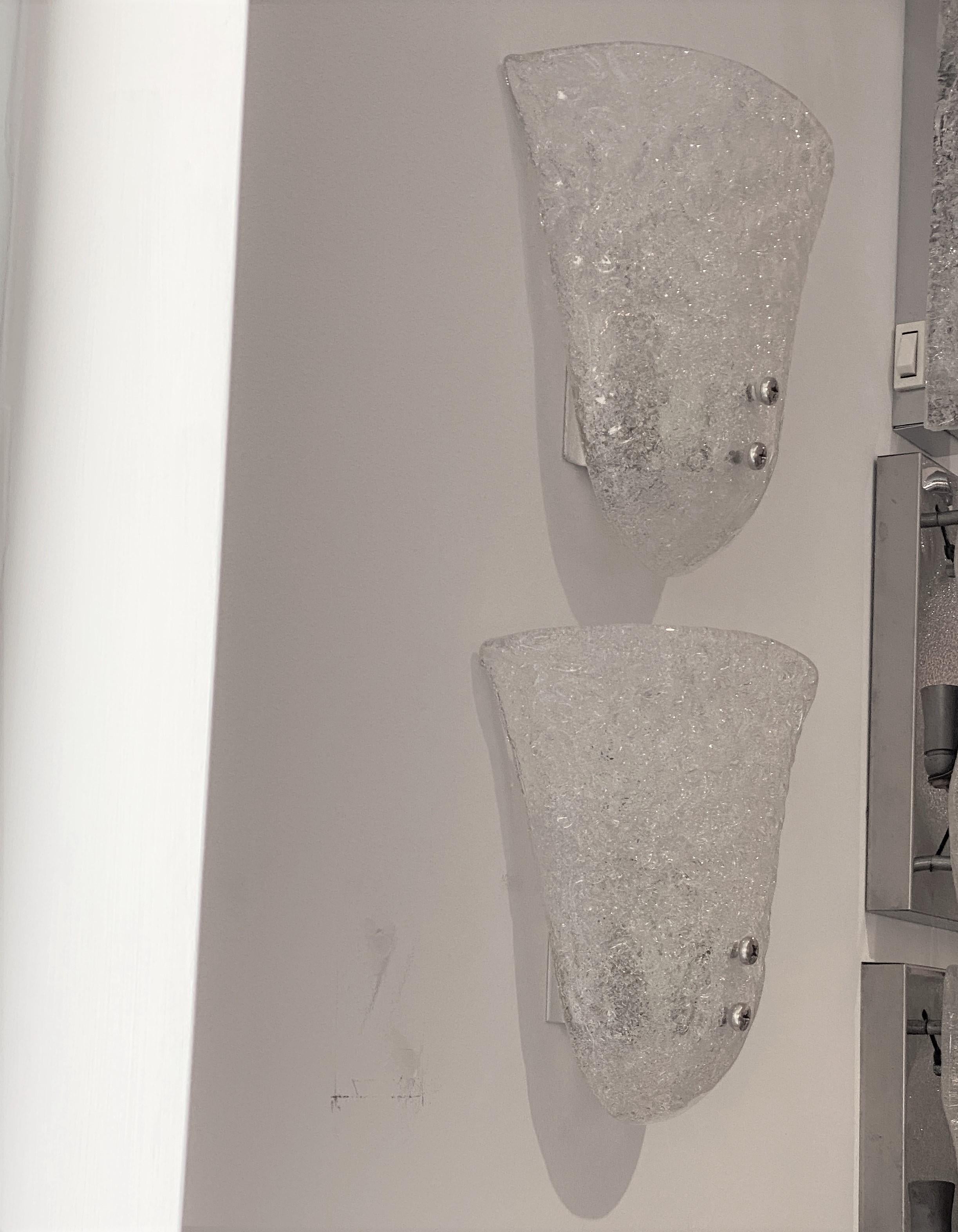 Pair of Murano Glass Mid-Century Modern Wall Sconces 4