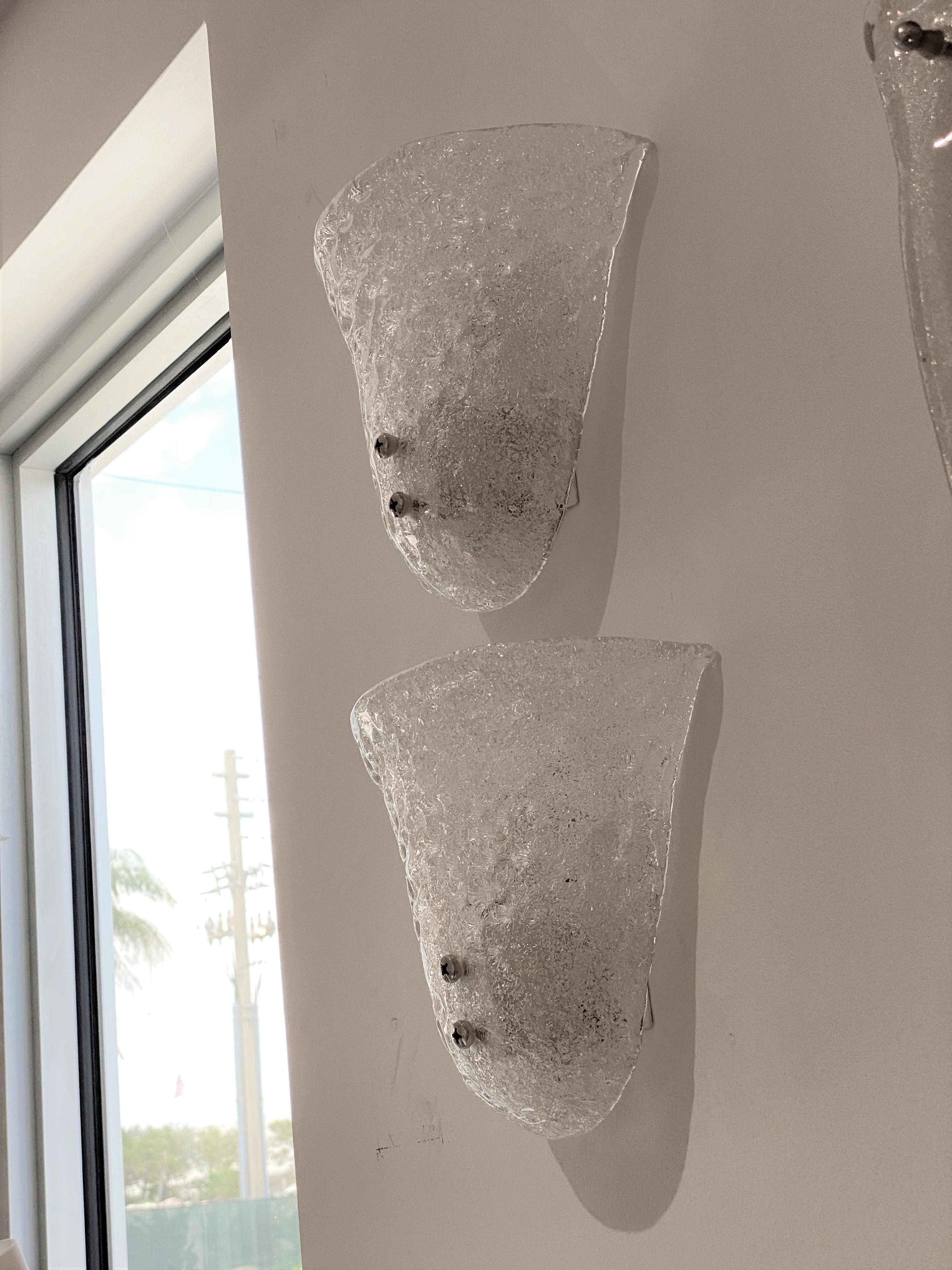 Pair of Murano Glass Mid-Century Modern Wall Sconces 5