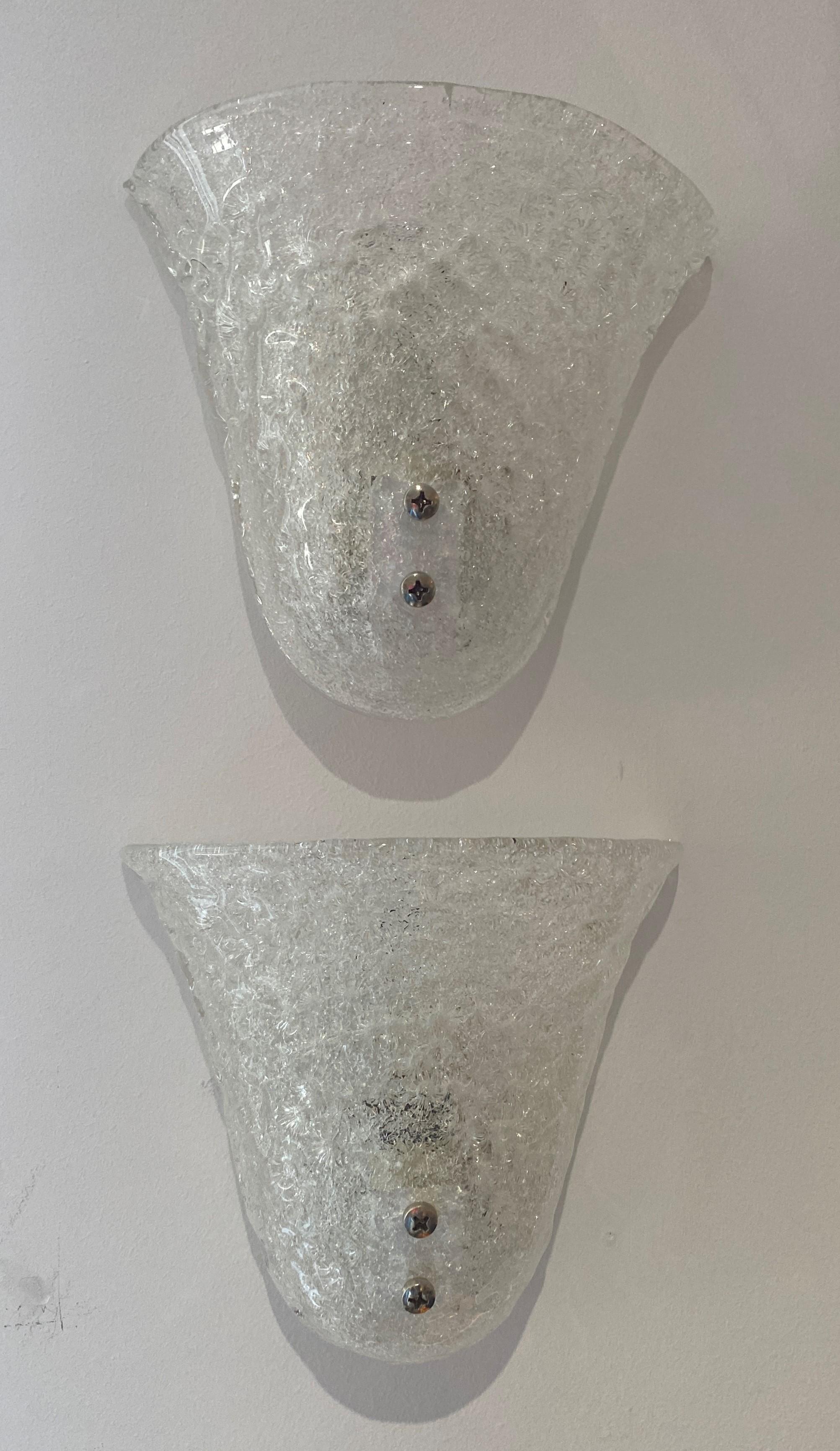 Pair of Murano Glass Mid-Century Modern Wall Sconces 6