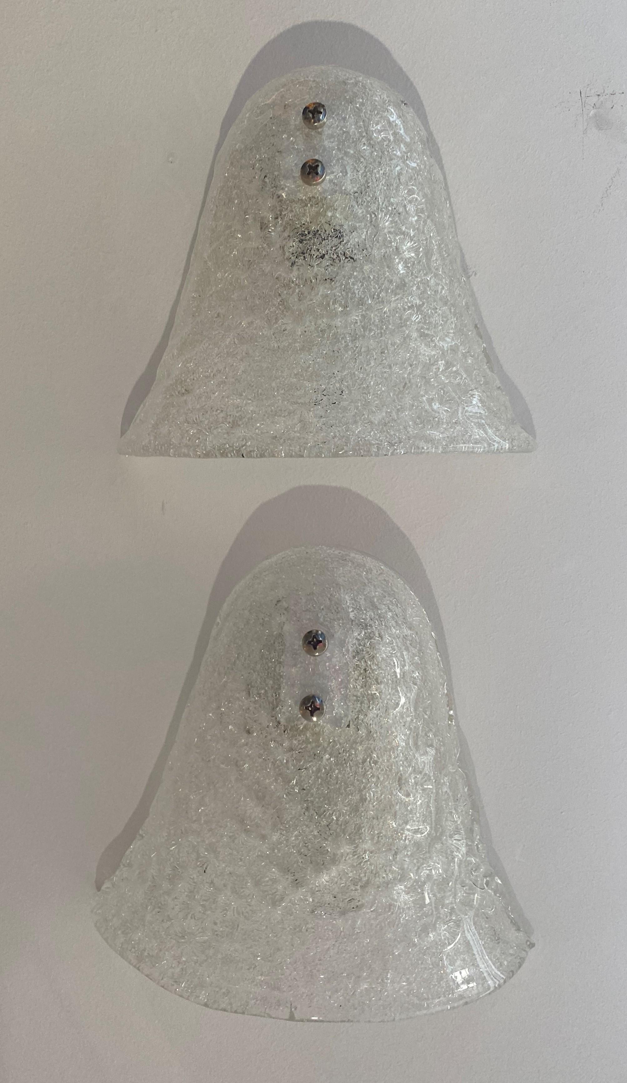 Pair of Murano Glass Mid-Century Modern Wall Sconces 7