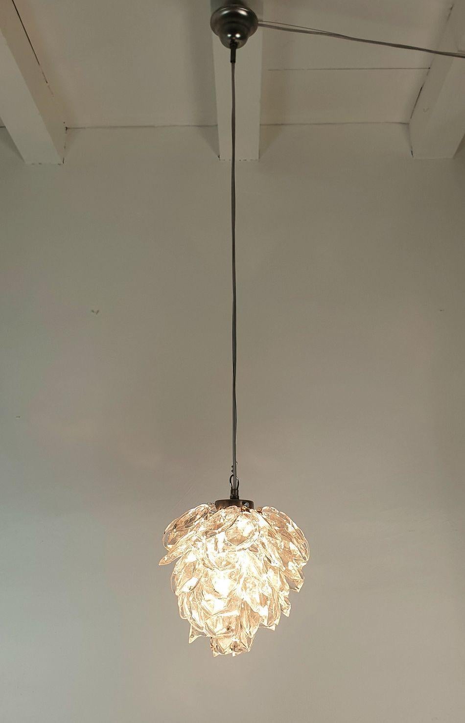 italien Paire de suspensions du milieu du siècle en verre de Murano