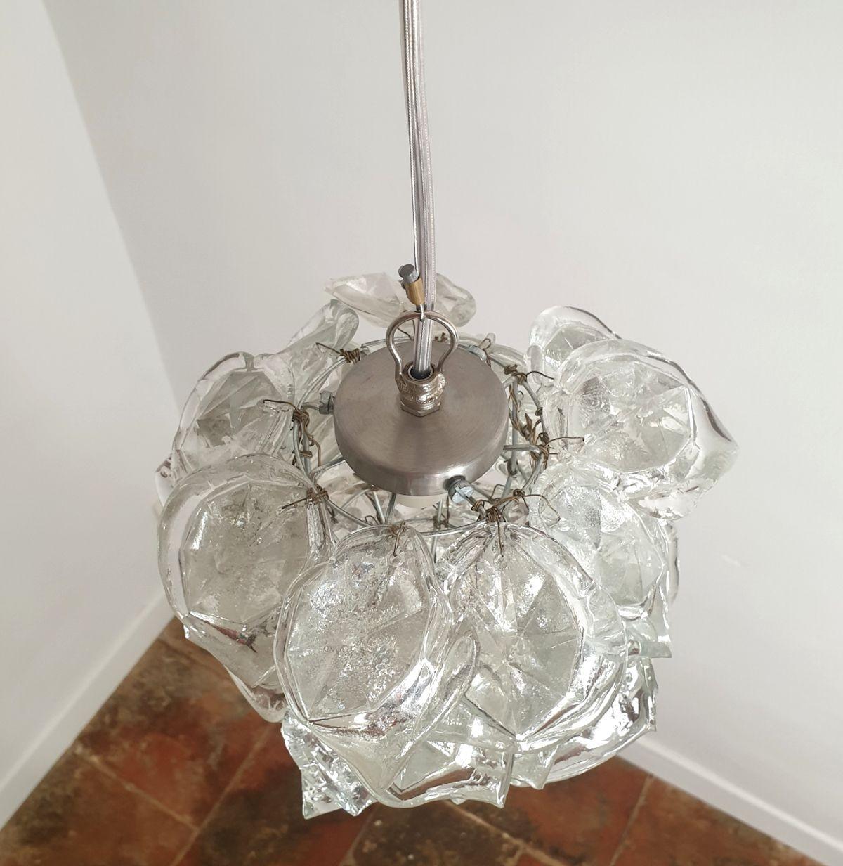 Fin du 20e siècle Paire de suspensions du milieu du siècle en verre de Murano