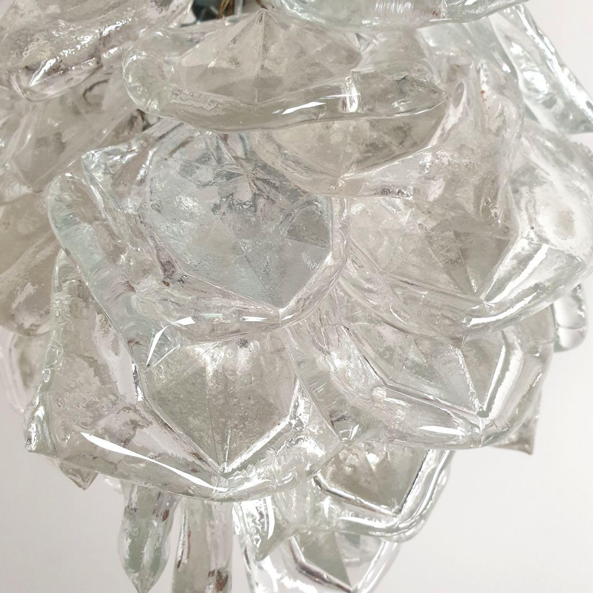 Paire de suspensions du milieu du siècle en verre de Murano 3
