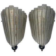 Pair of Murano Glass Midcentury Style Ventolina Wall Sconces 'US Spec'