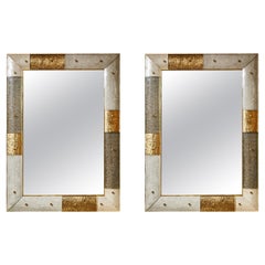 Paire de miroirs en verre de Murano par Studio Glustin