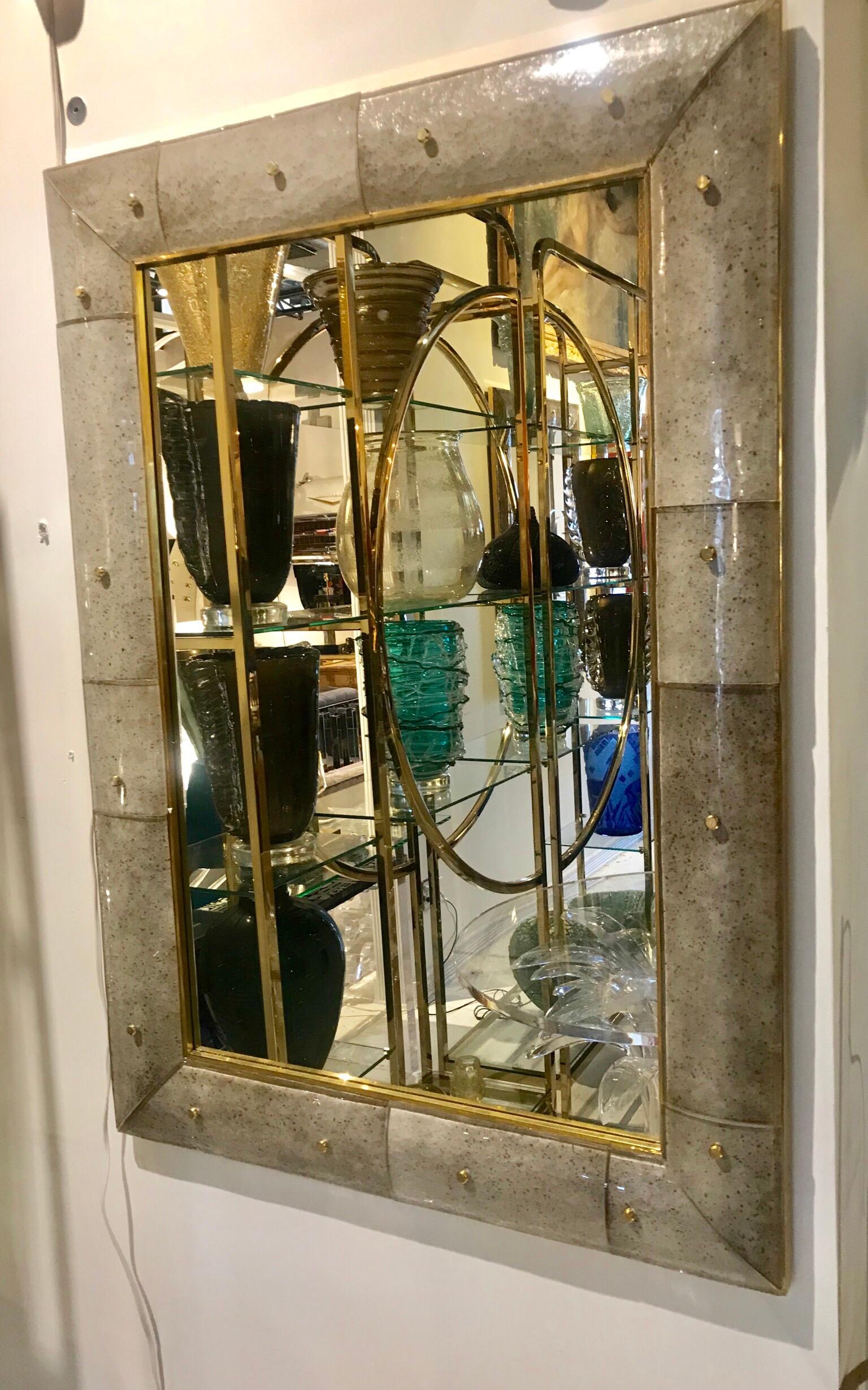 Italian Pair of Murano Glass Mirrors