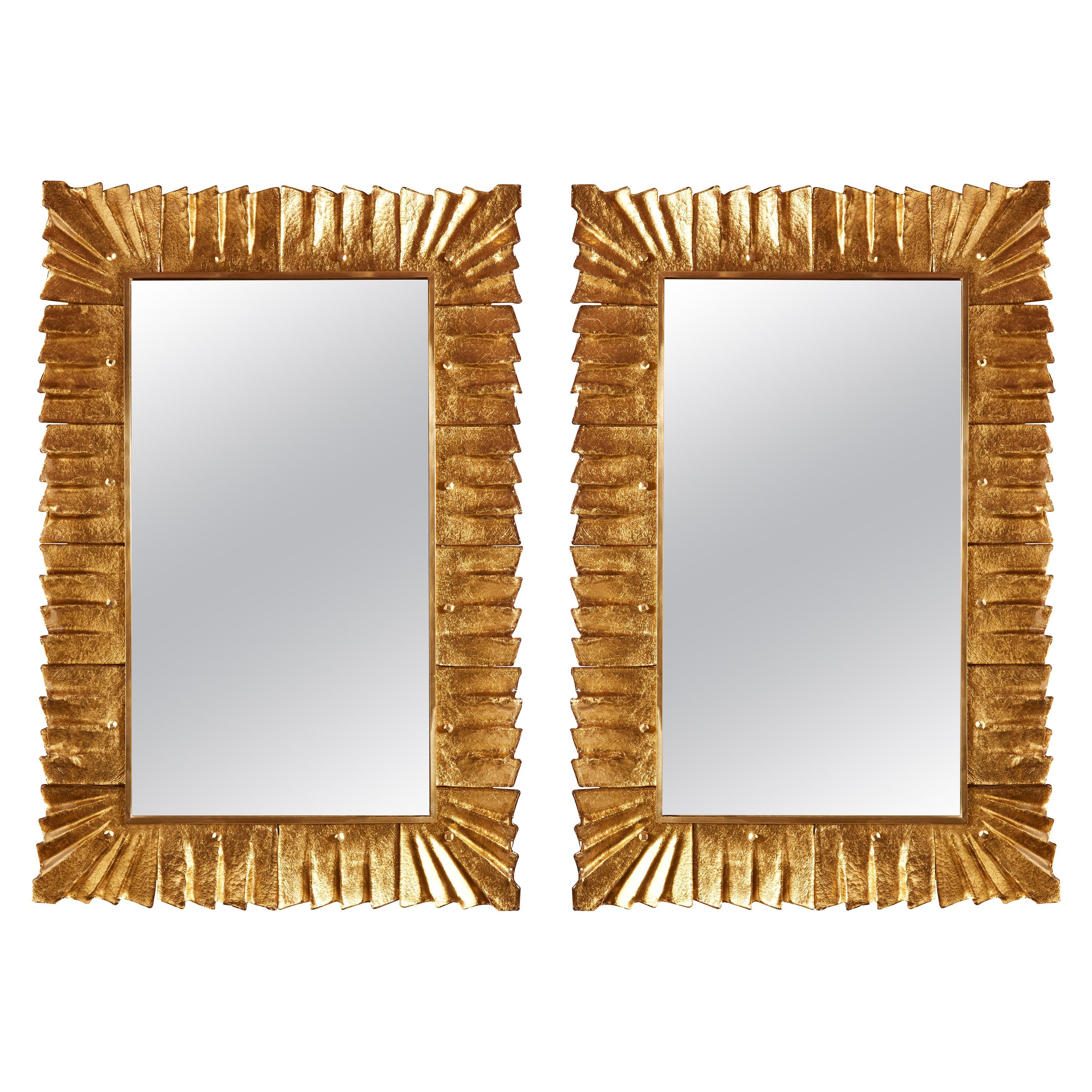 Pair of Murano Glass Mirrors at 1stDibs