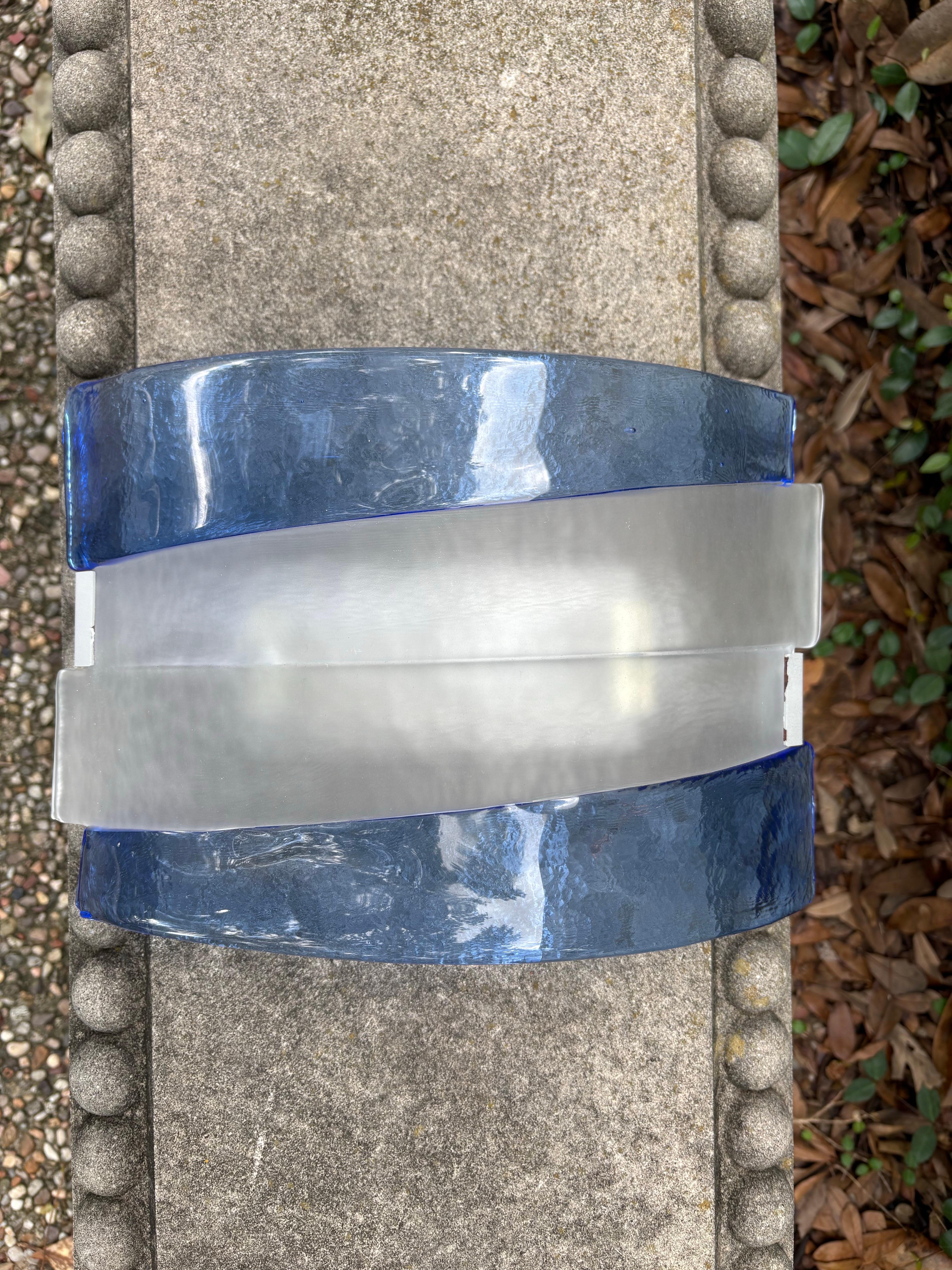 Post-Modern Pair Of Murano Glass Modernist Sconces For Sale