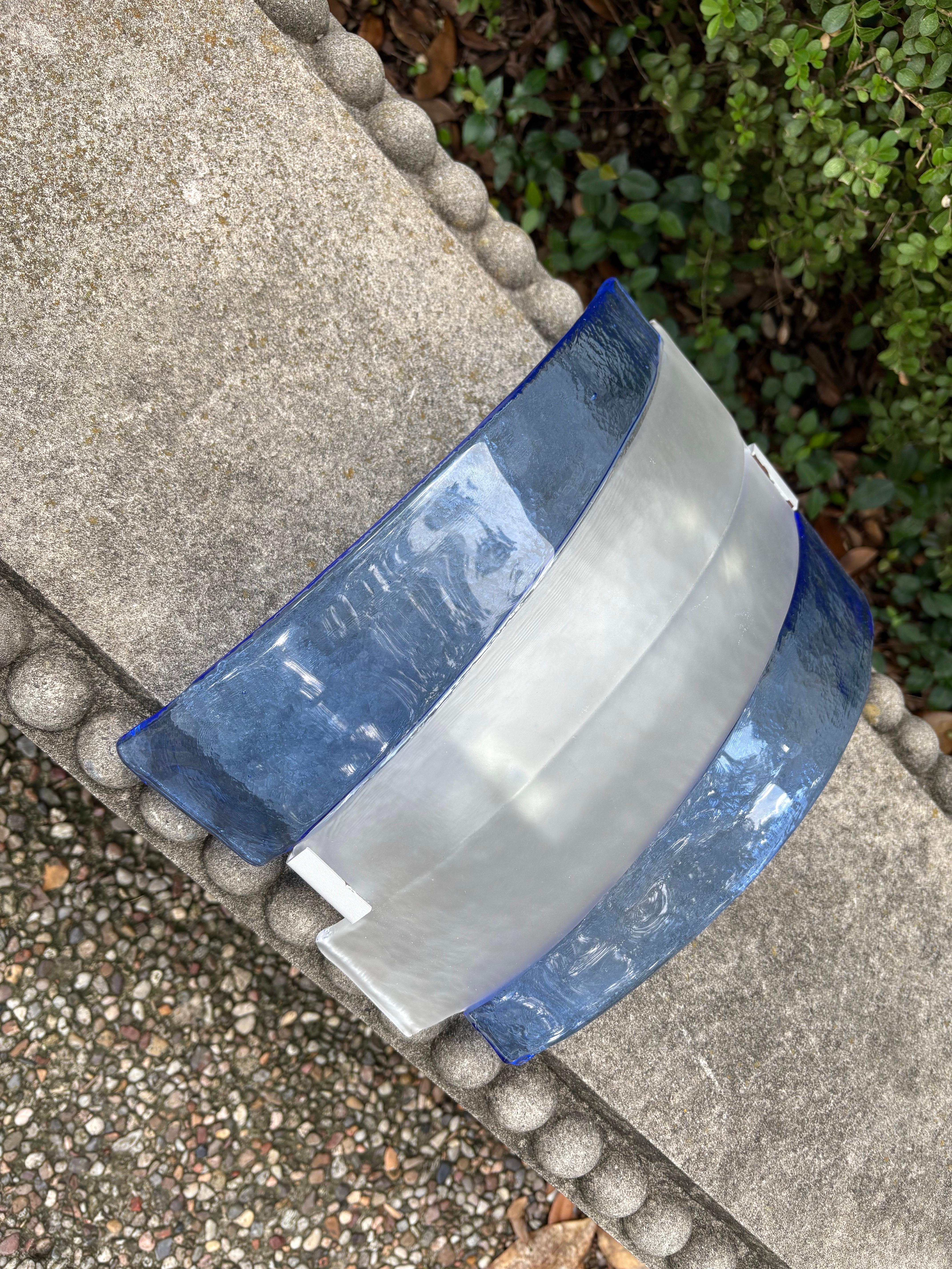 Pair Of Murano Glass Modernist Sconces In Good Condition For Sale In Houston, TX