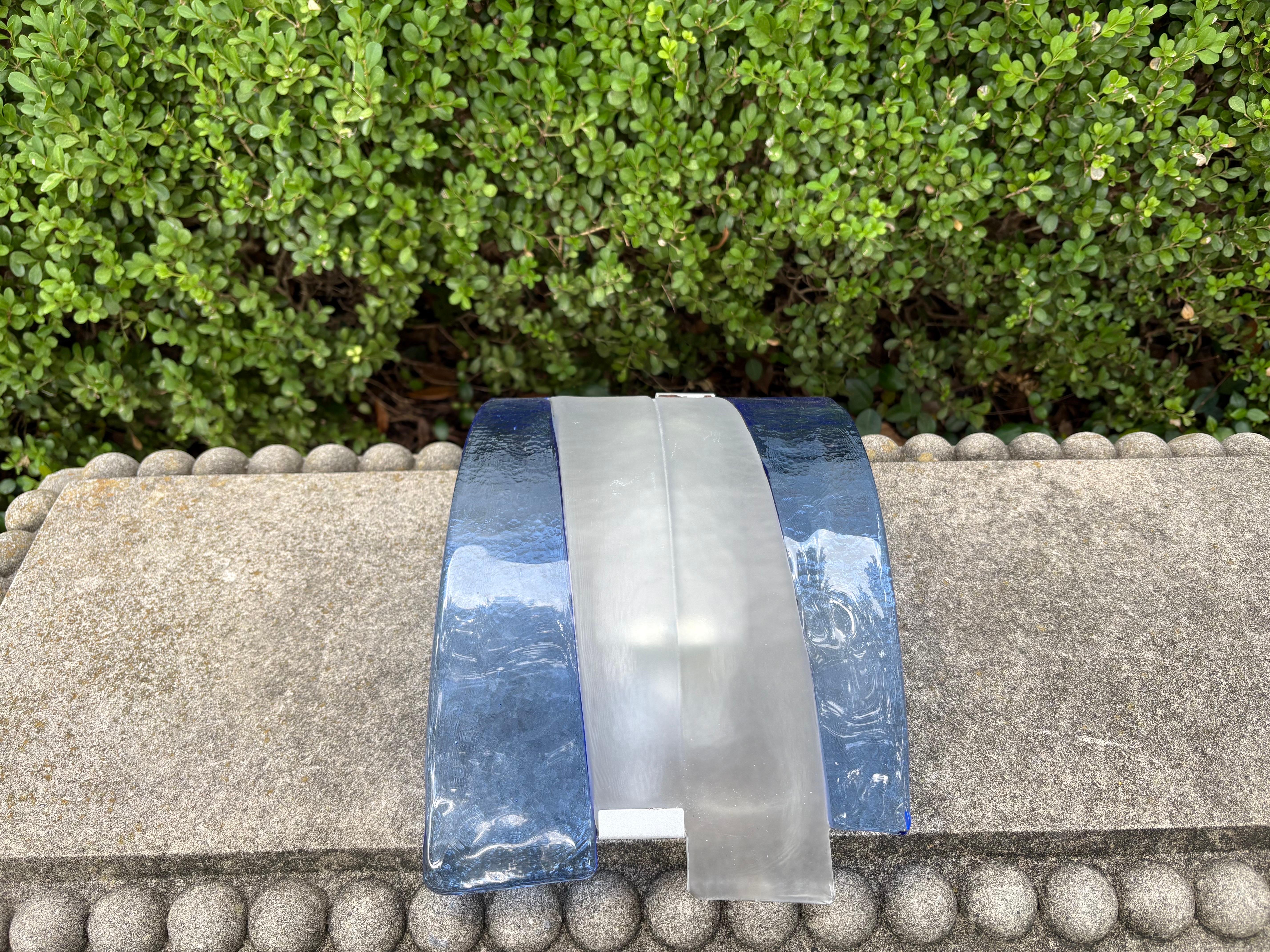 Late 20th Century Pair Of Murano Glass Modernist Sconces For Sale