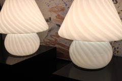 Pair of Murano Glass Mushroom Lamps (Large Version)