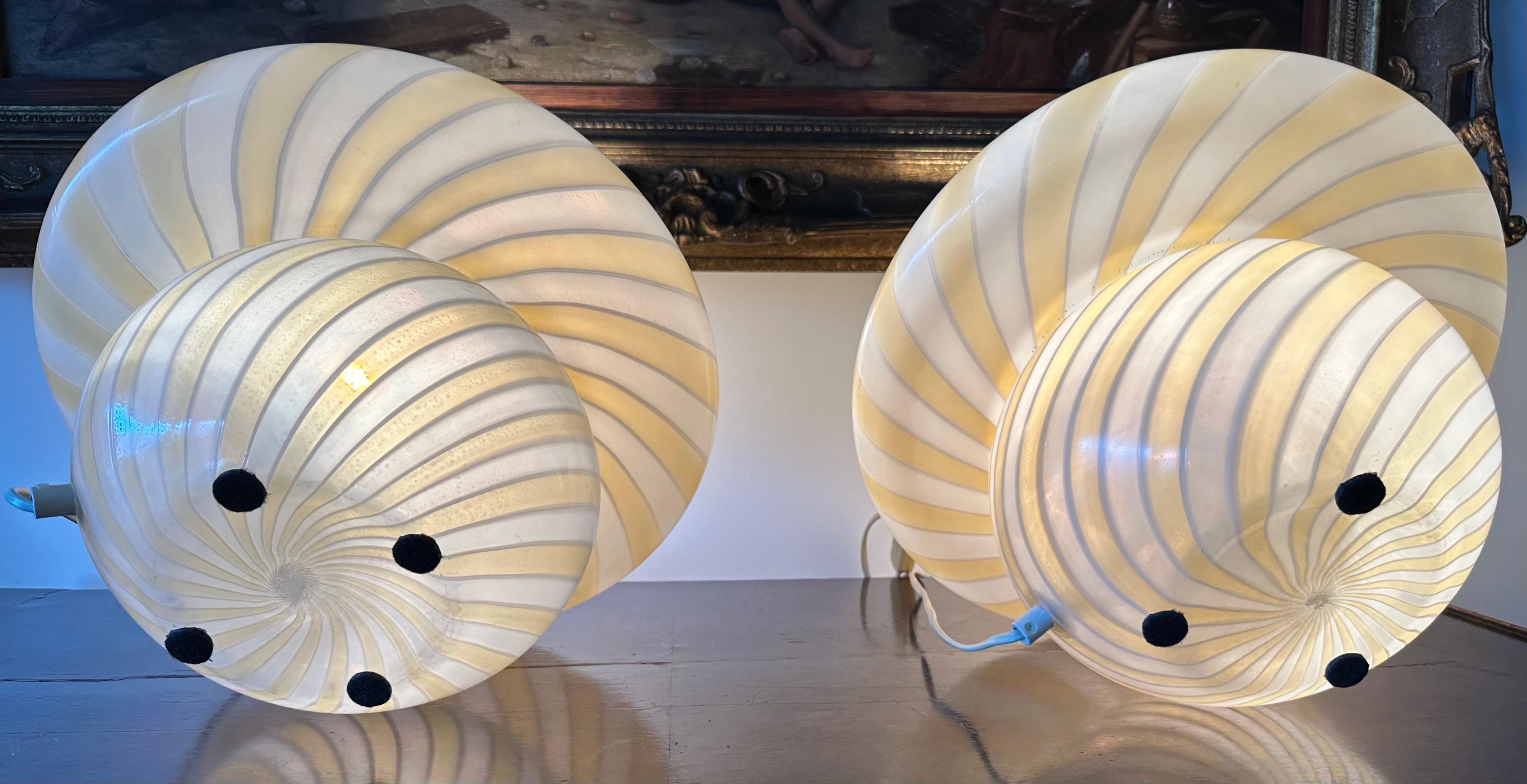 Pair of Murano Glass Mushroom Table Lamps, Italy, Circa 1970 For Sale 6