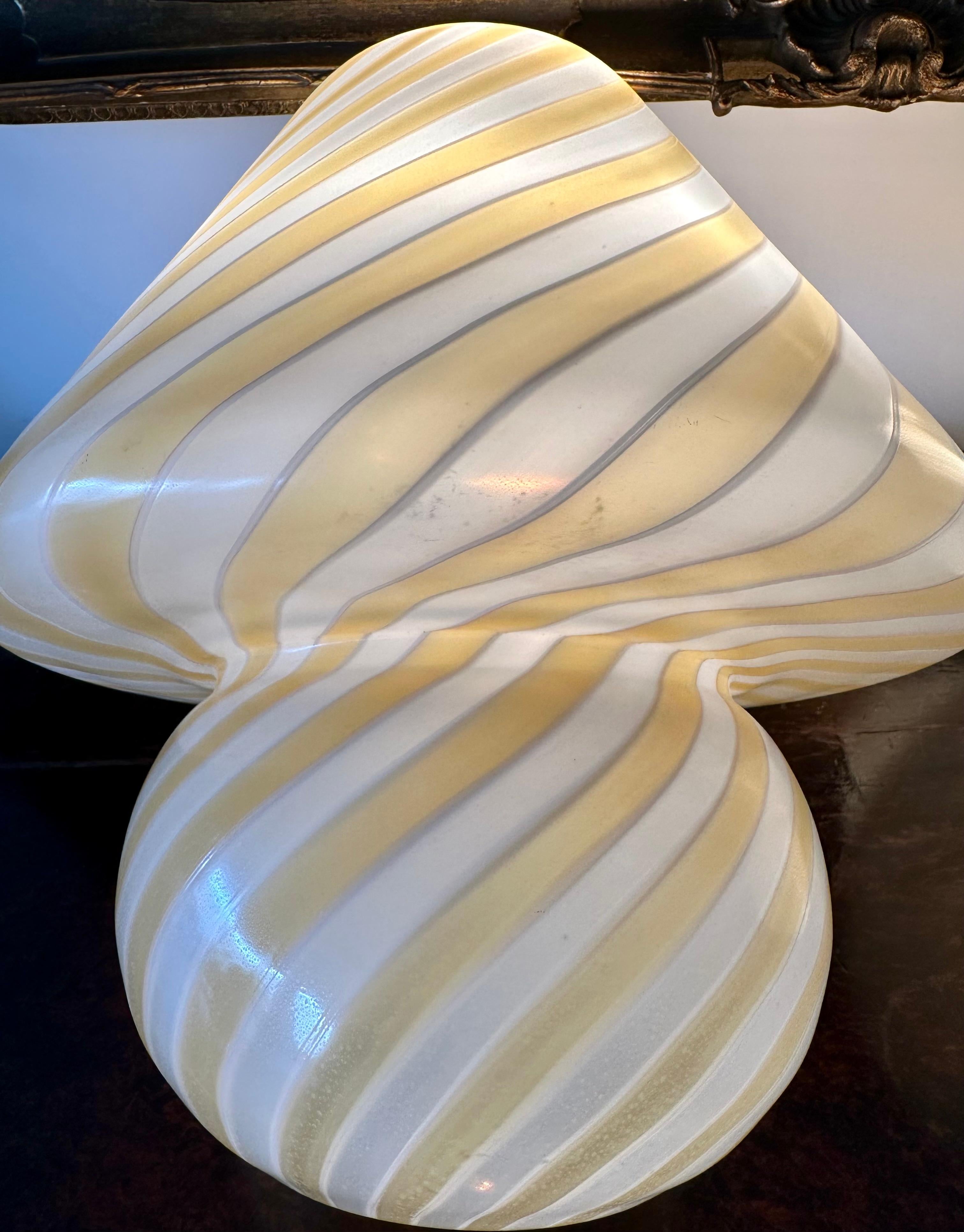 Italian Pair of Murano Glass Mushroom Table Lamps, Italy, Circa 1970 For Sale
