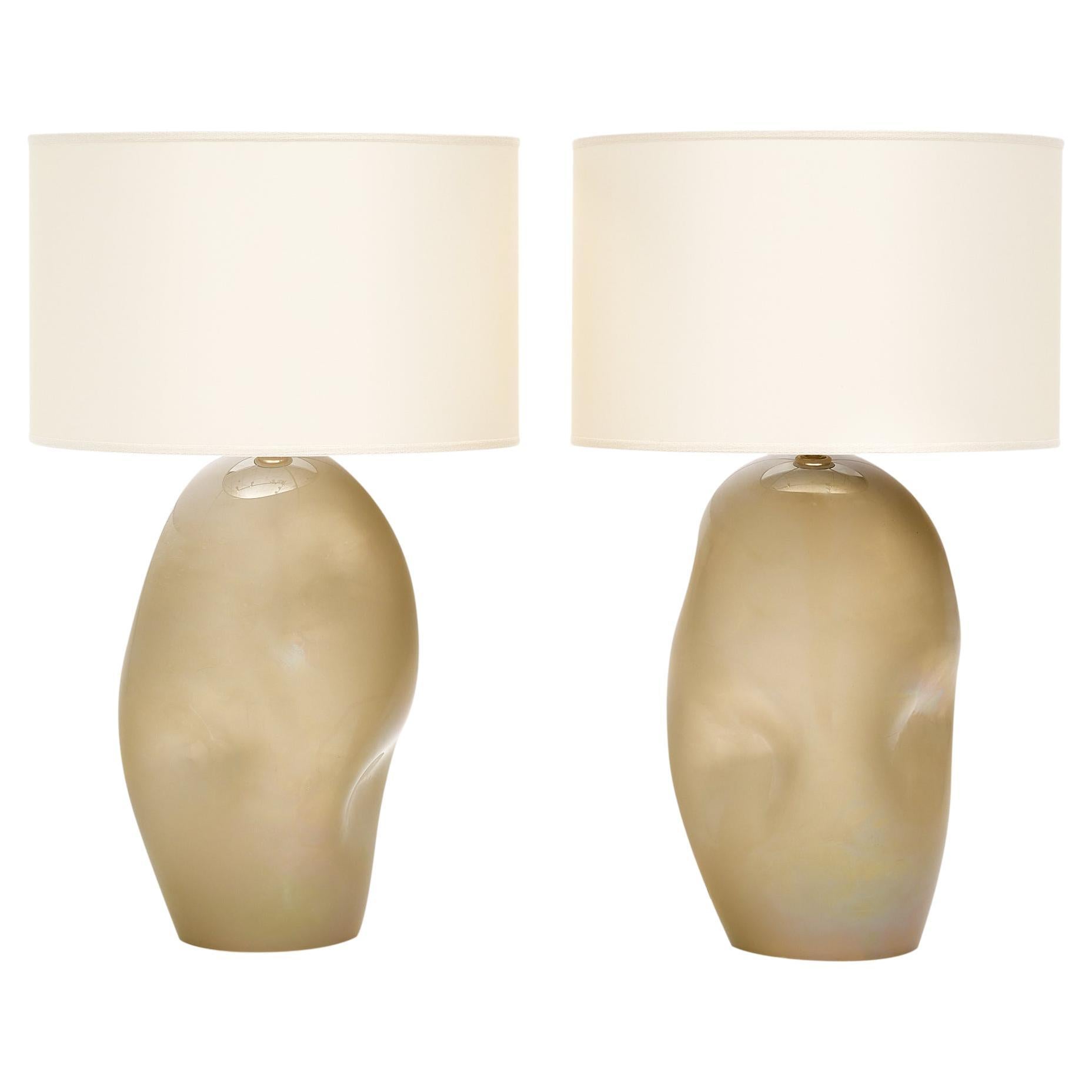 Pair of Murano Glass Organic Lamps “Soffio”