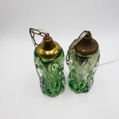 Pair of Murano Glass Pendant Lamps