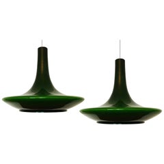 Pair of Murano Glass Pendant Lights, 1960s Vintage Pair of Murano Glass Pendant Lights, 1960s