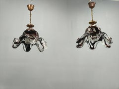 Pair of Murano Glass Pendant Lights, Italy, 1960s