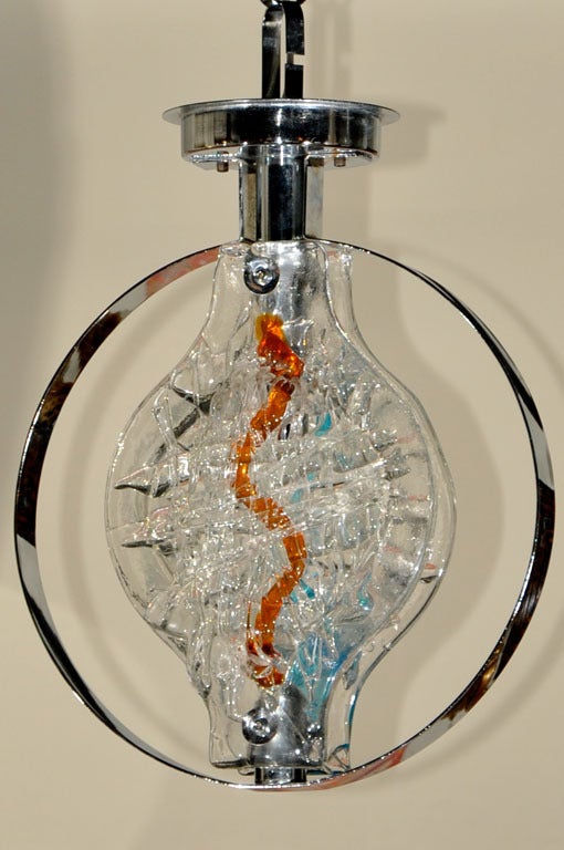 Late 20th Century Pair of Murano Glass Pendant Lights or Chandelier For Sale