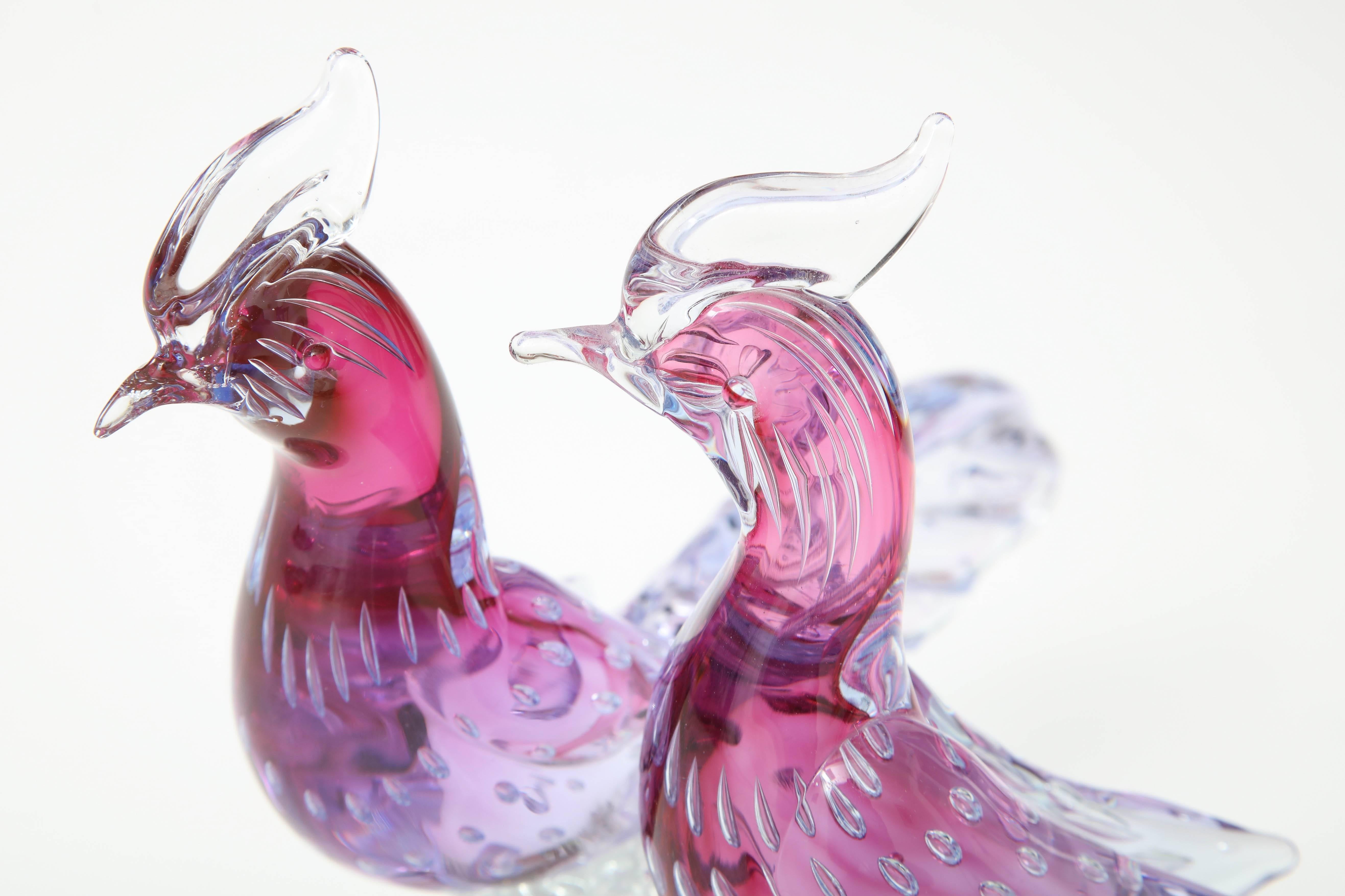 Pair of Murano Glass Pheasants 2