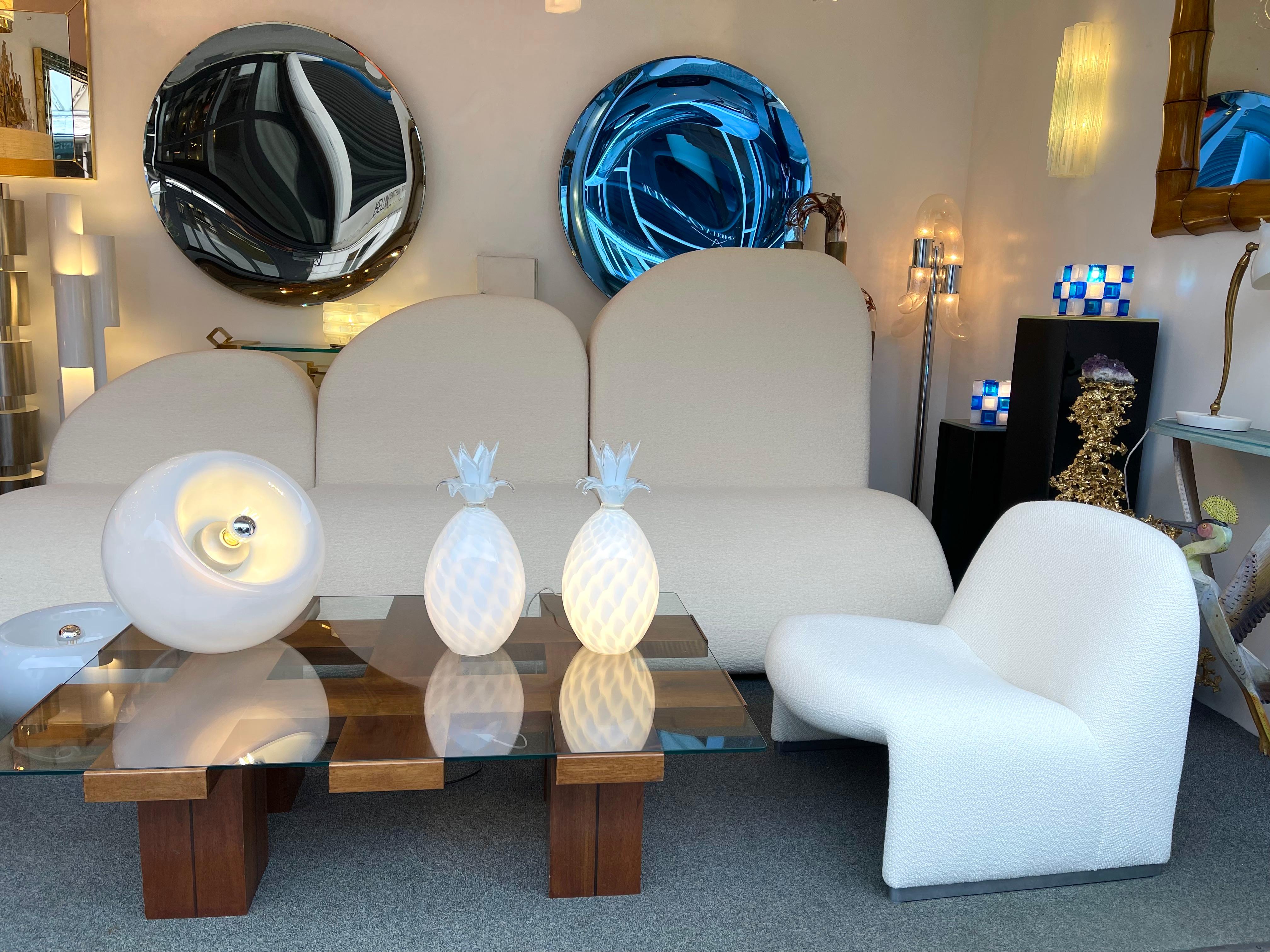 Pair of Murano Glass Pineapple Lamps by Isorivolta, Italy, 1970s 7