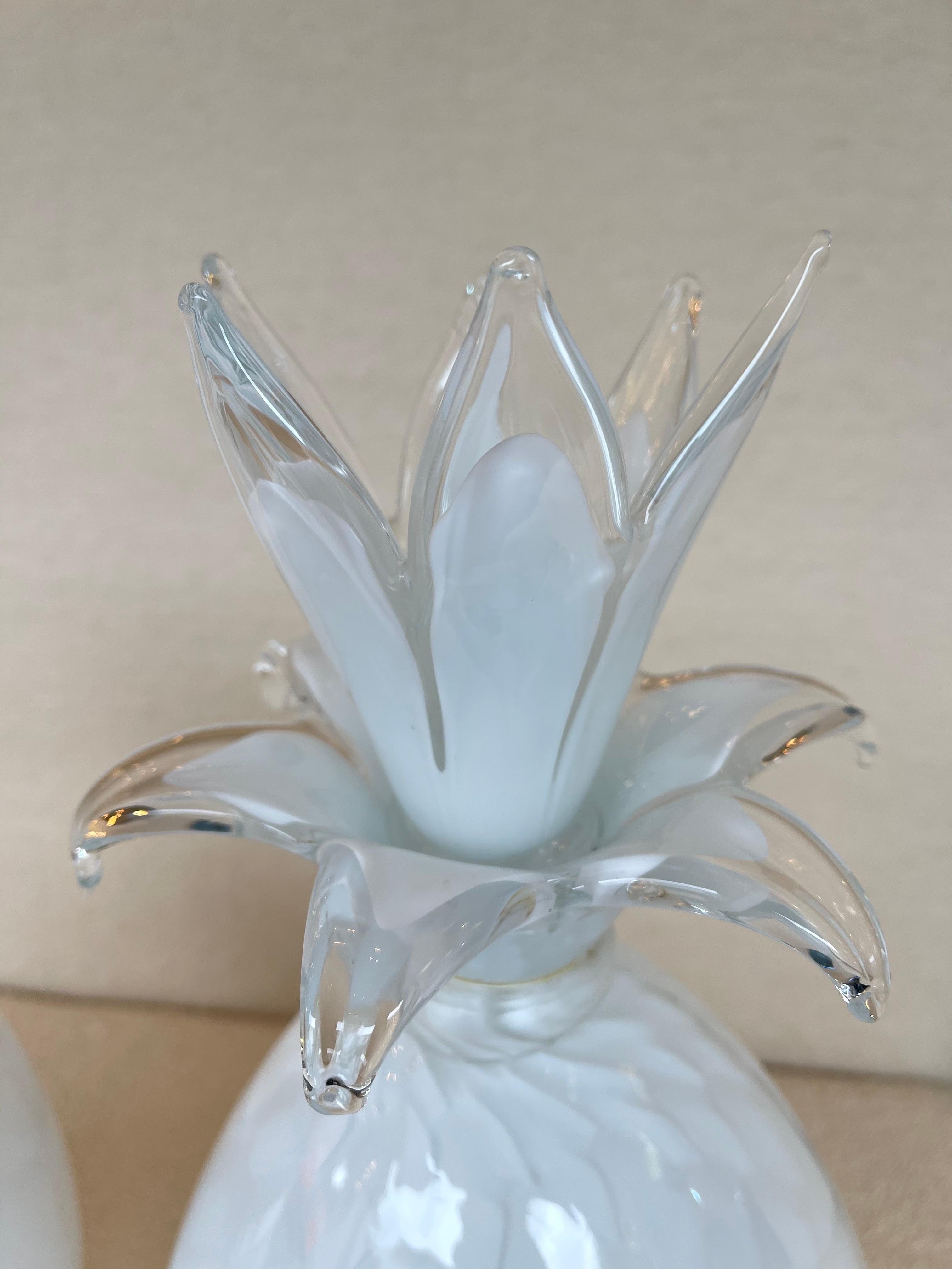 Pair of Murano Glass Pineapple Lamps by Isorivolta, Italy, 1970s In Good Condition In SAINT-OUEN, FR