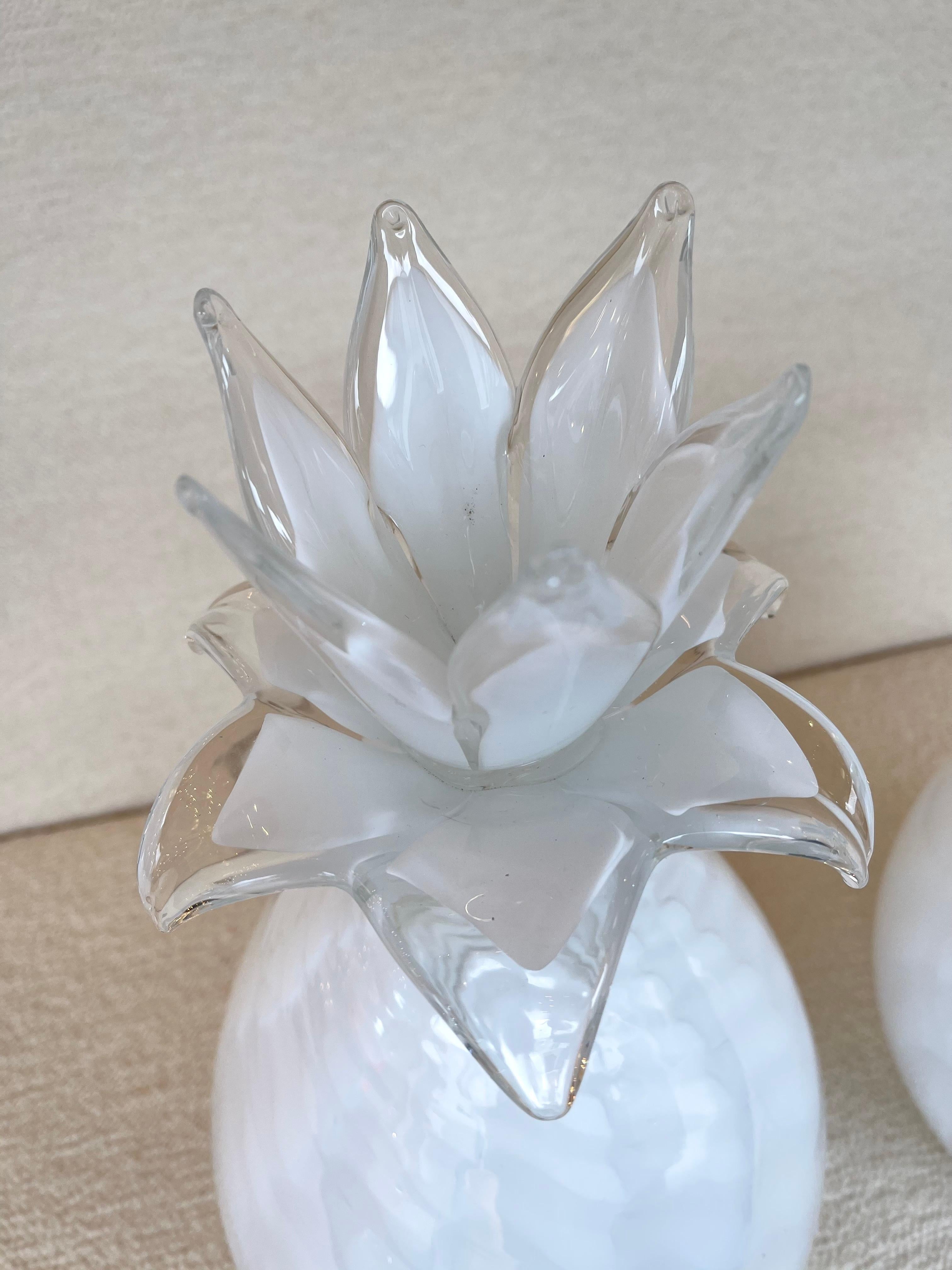 Pair of Murano Glass Pineapple Lamps by Isorivolta, Italy, 1970s 3