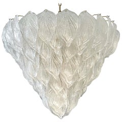 Pair of Murano Glass Polar Chandeliers Italian Modern, 1970s