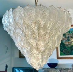 Pair of Murano Glass Polar Chandeliers Italian Modern, 1970s