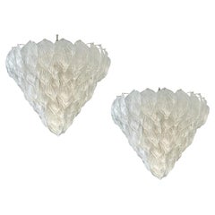 Paire de lustres polaires en verre de Murano, modernes italiens, années 1970