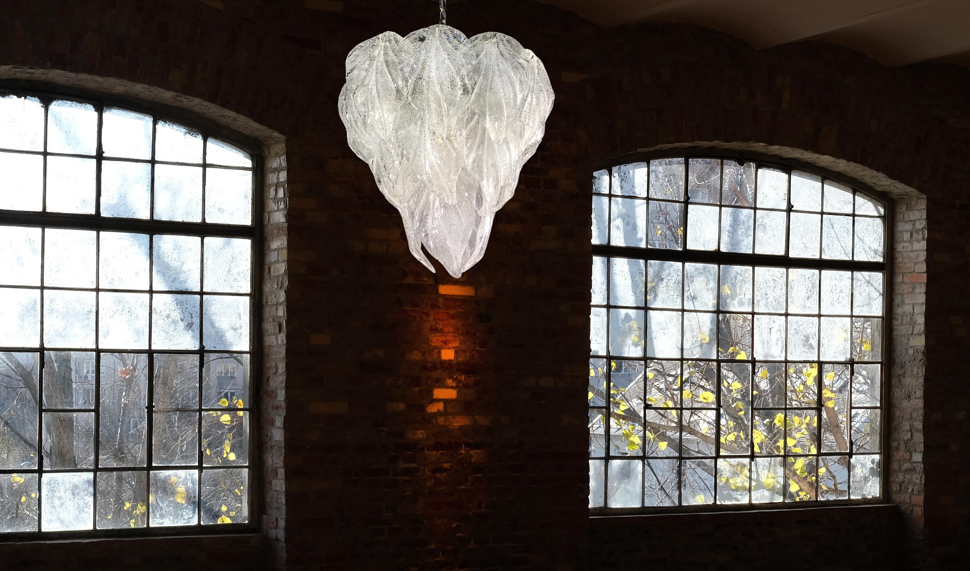 Pair of Murano Glass Polar Ice Chandelier, Murano, 1970 In Excellent Condition In Budapest, HU