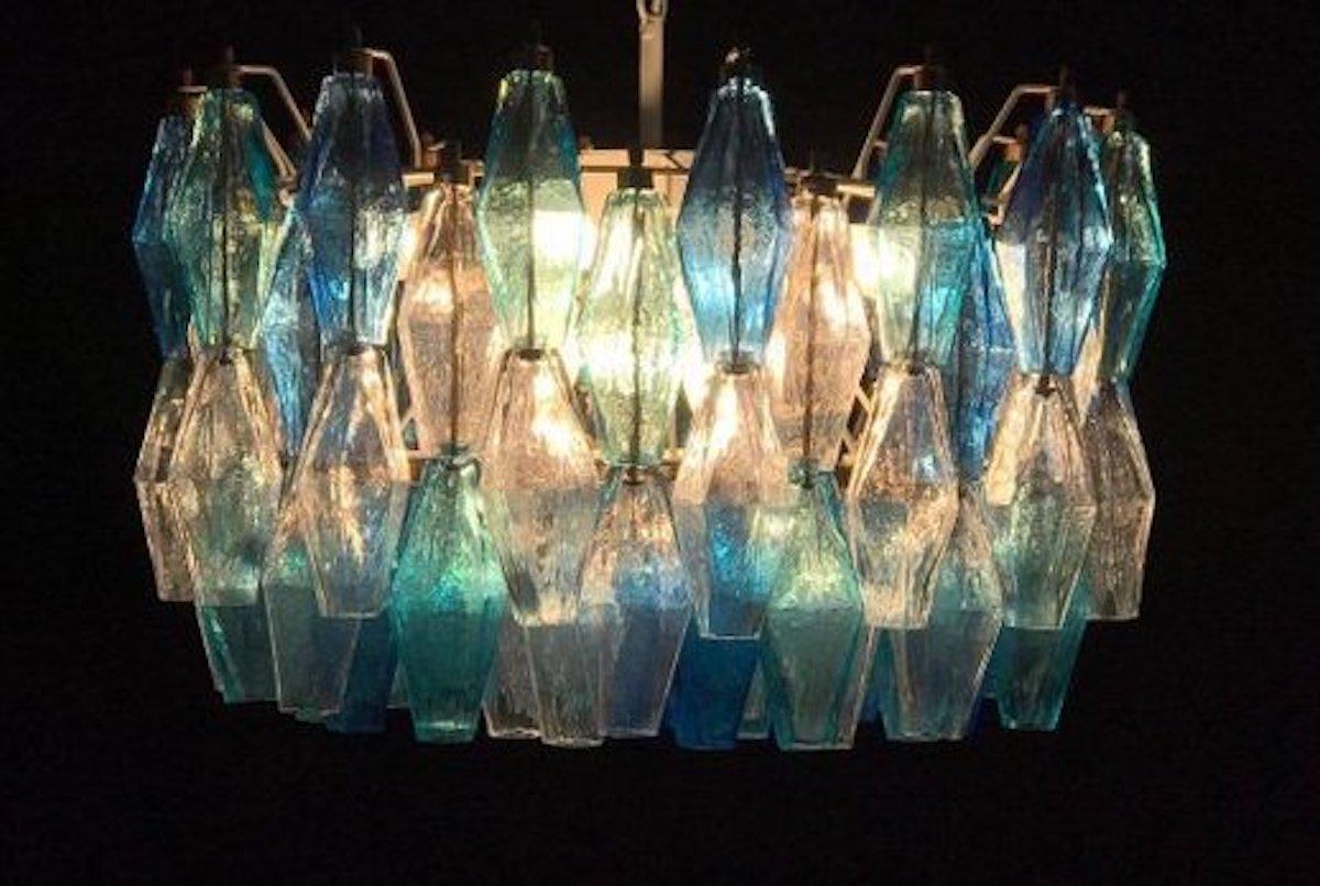 Pareja de Lámparas de Cristal de Murano Poliedri Coloreado al Estilo de Carlo Scarpa Moderno de mediados de siglo en venta