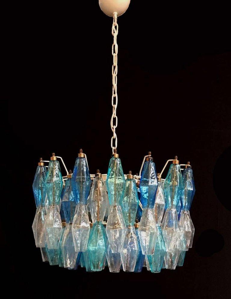 Pareja de Lámparas de Cristal de Murano Poliedri Coloreado al Estilo de Carlo Scarpa Italiano en venta