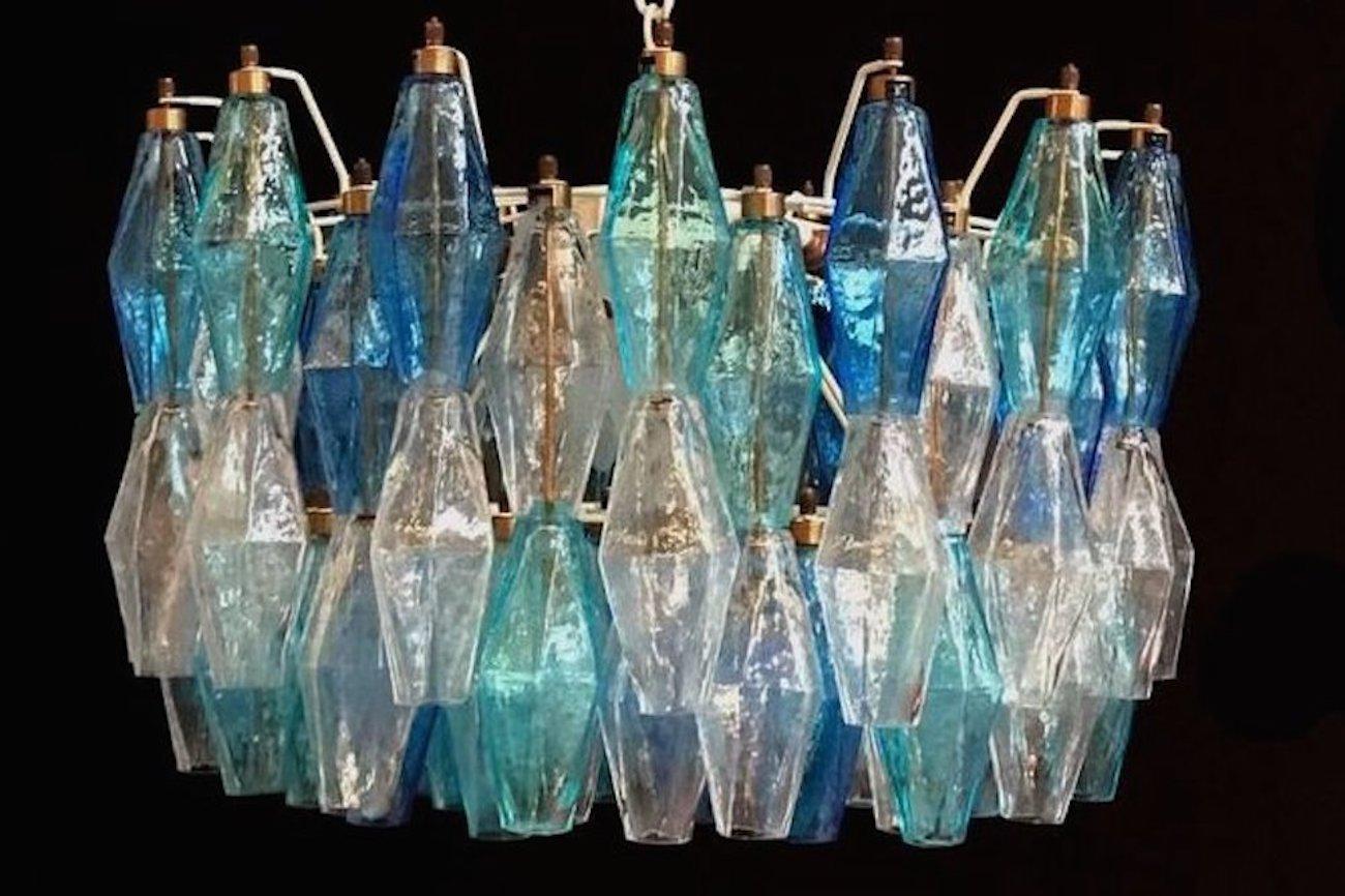 Coppia di lampadari colorati in vetro di Murano Poliedri in vendita 2