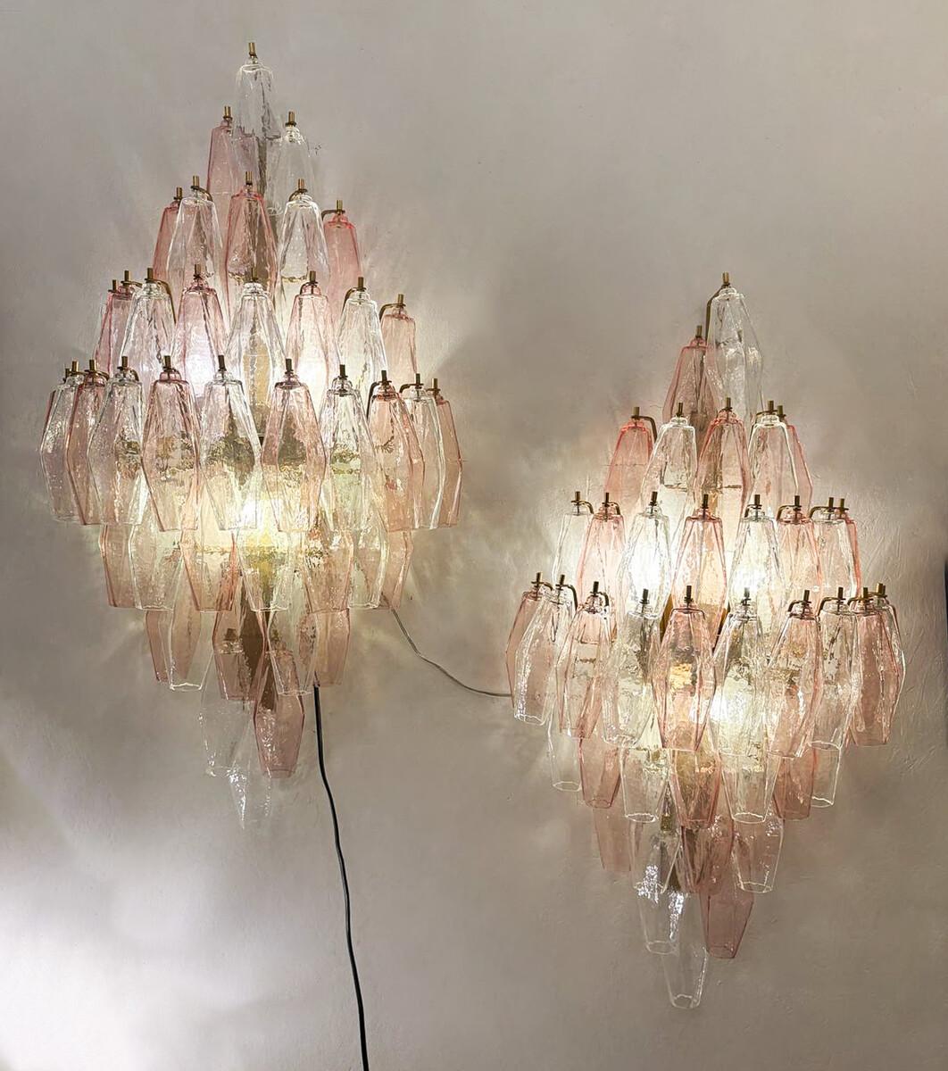 Mid-Century moderno Coppia di appliques in vetro di Murano 