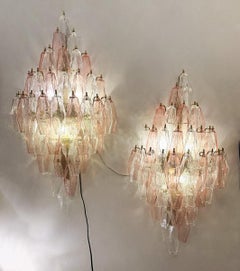 Pair of Murano Glass "Poliedri" Wall Sconces by Carlo Scarpa for Venini, 1960s
