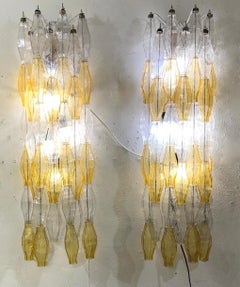 Pair of Murano Glass "Poliedri" Wall Sconces by Carlo Scarpa for Venini, 1960s