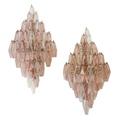 Coppia di appliques in vetro di Murano "Poliedri" di Carlo Scarpa per Venini, anni '60