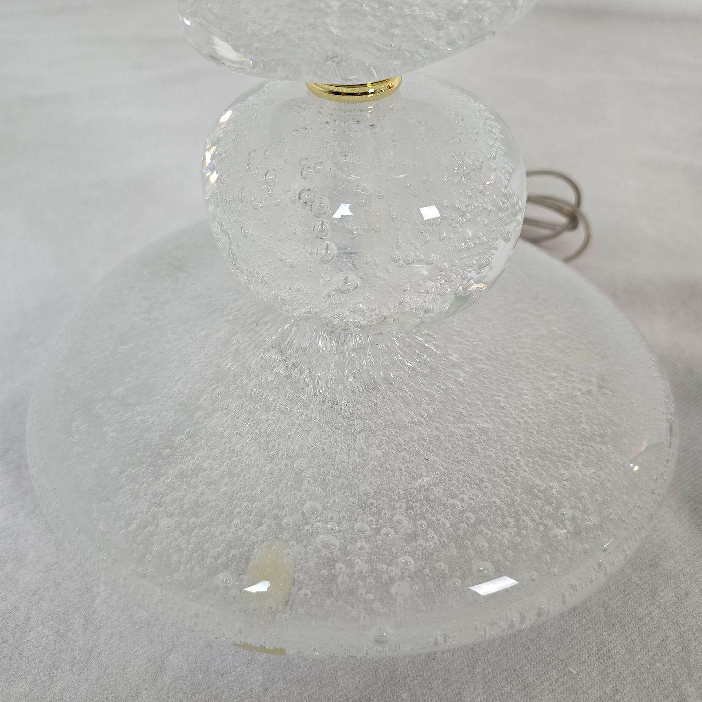 Pareja de lámparas de mesa rocas de cristal de Murano finales del siglo XX en venta