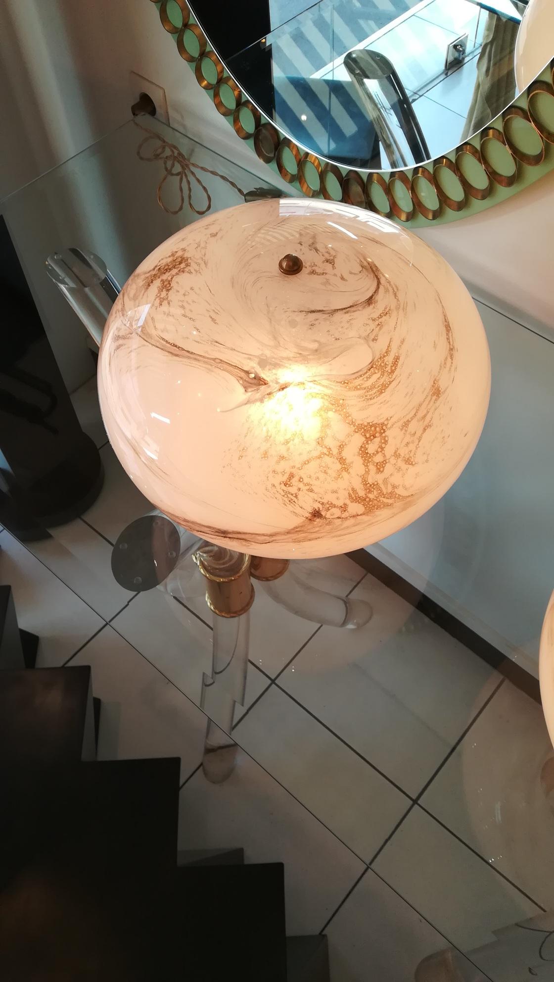 Pair of Murano Glass Round Table Lamp For Sale 8