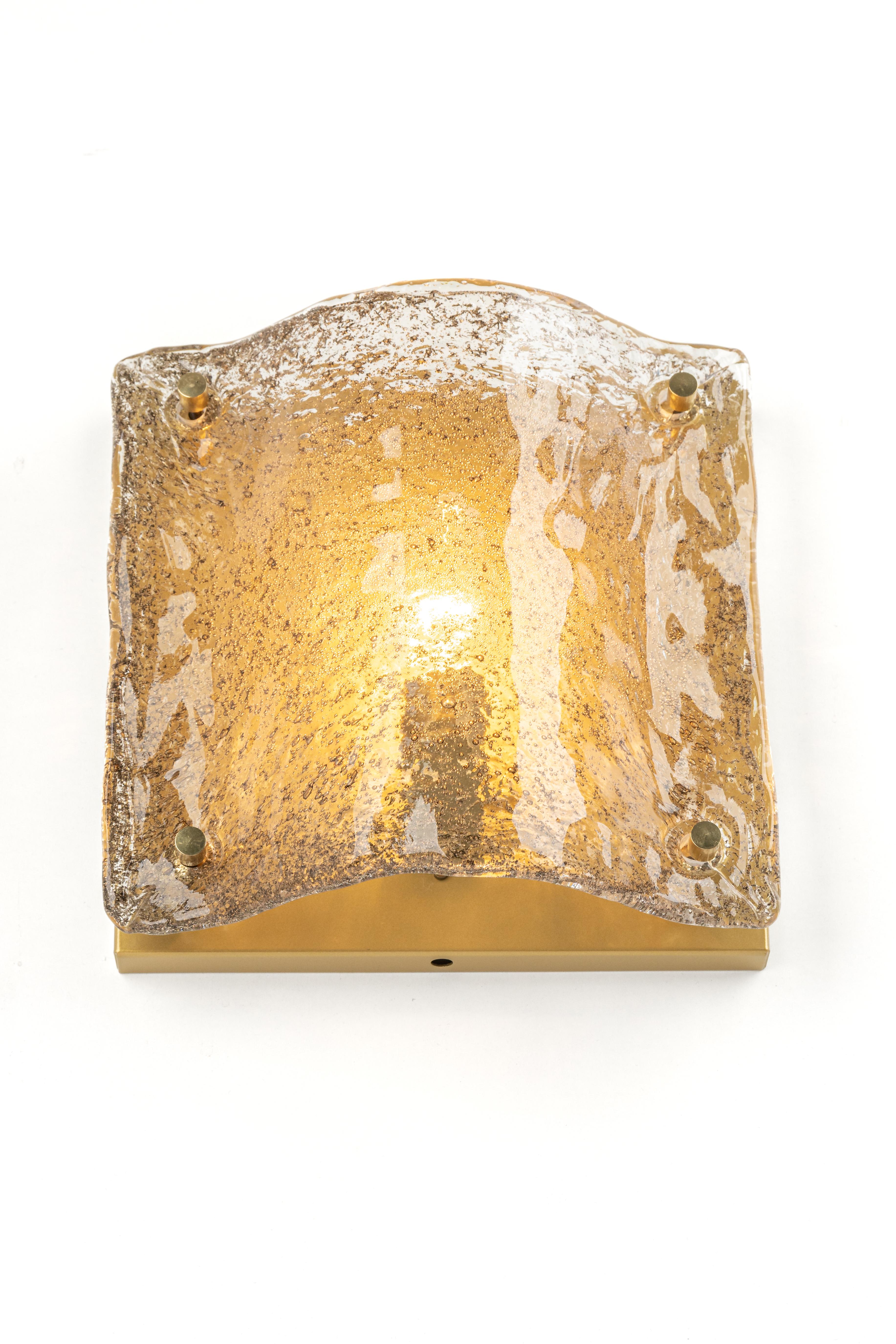 Pair of Murano Glass Sconce by Kaiser, Germany, 1970s For Sale 3