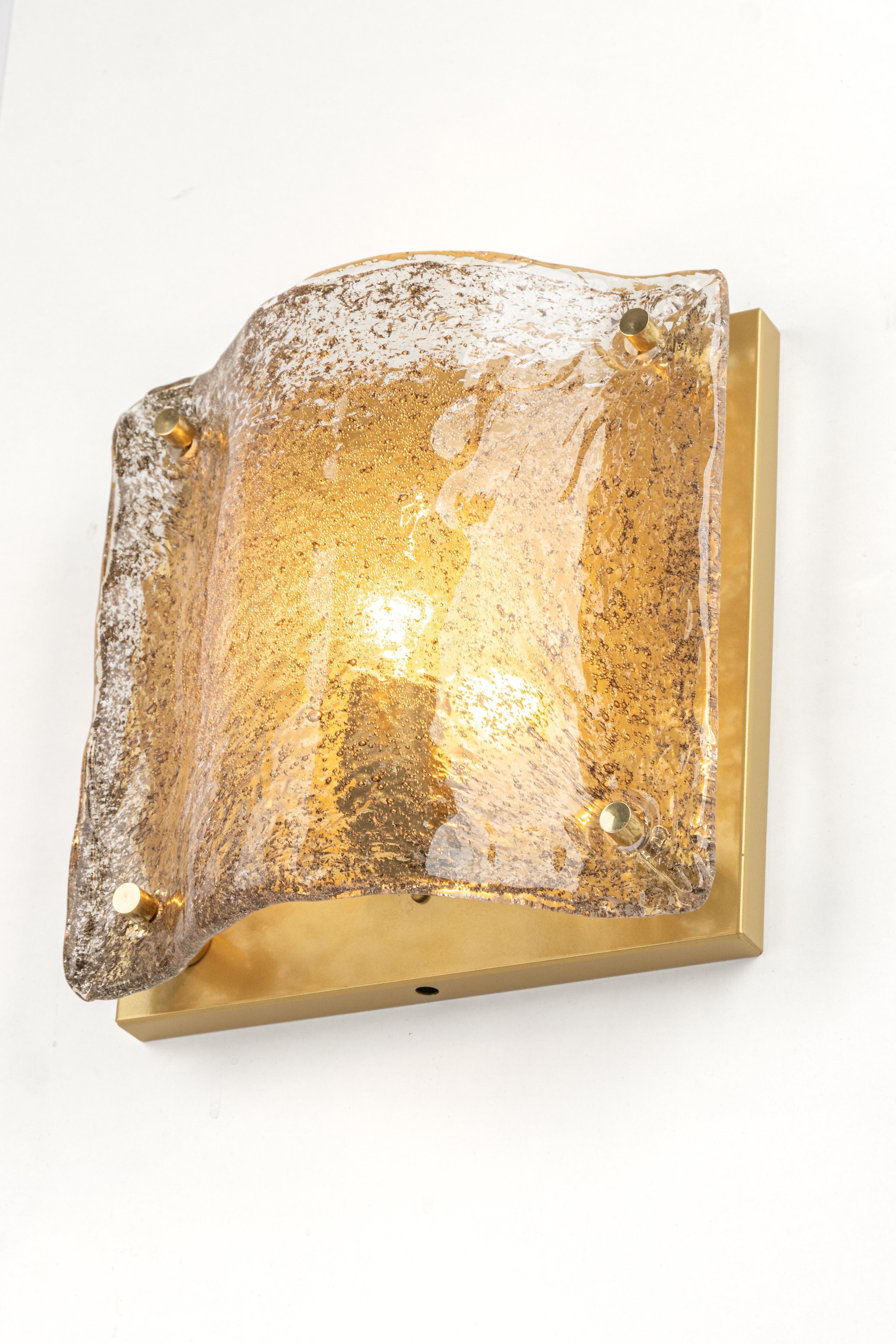 Pair of Murano Glass Sconce by Kaiser, Germany, 1970s For Sale 4