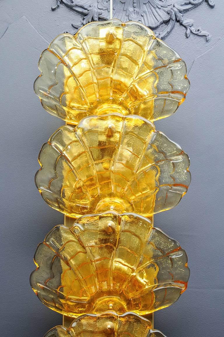 Modern Pair of Murano Glass Sconces at cost price. For Sale