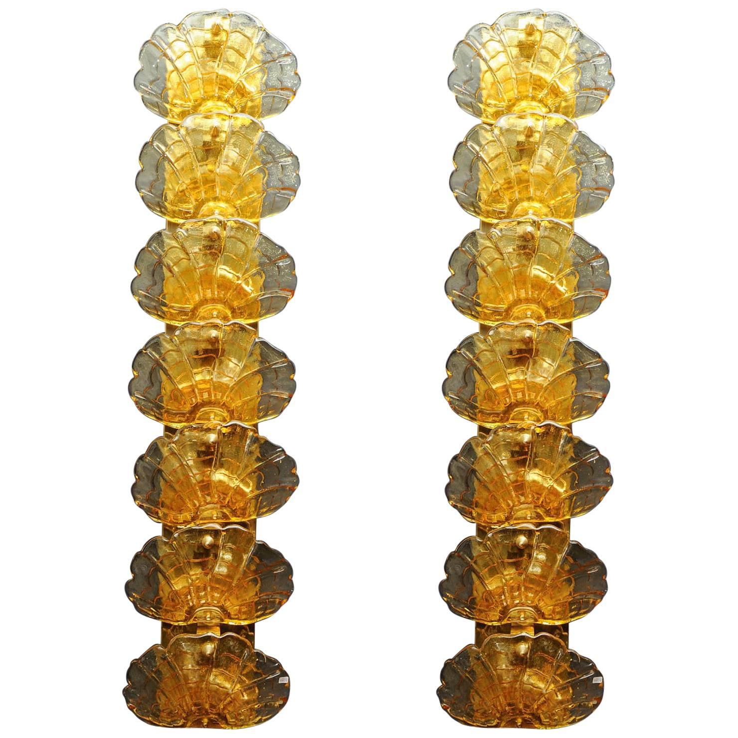 Pair of Murano Glass Sconces at cost price. For Sale