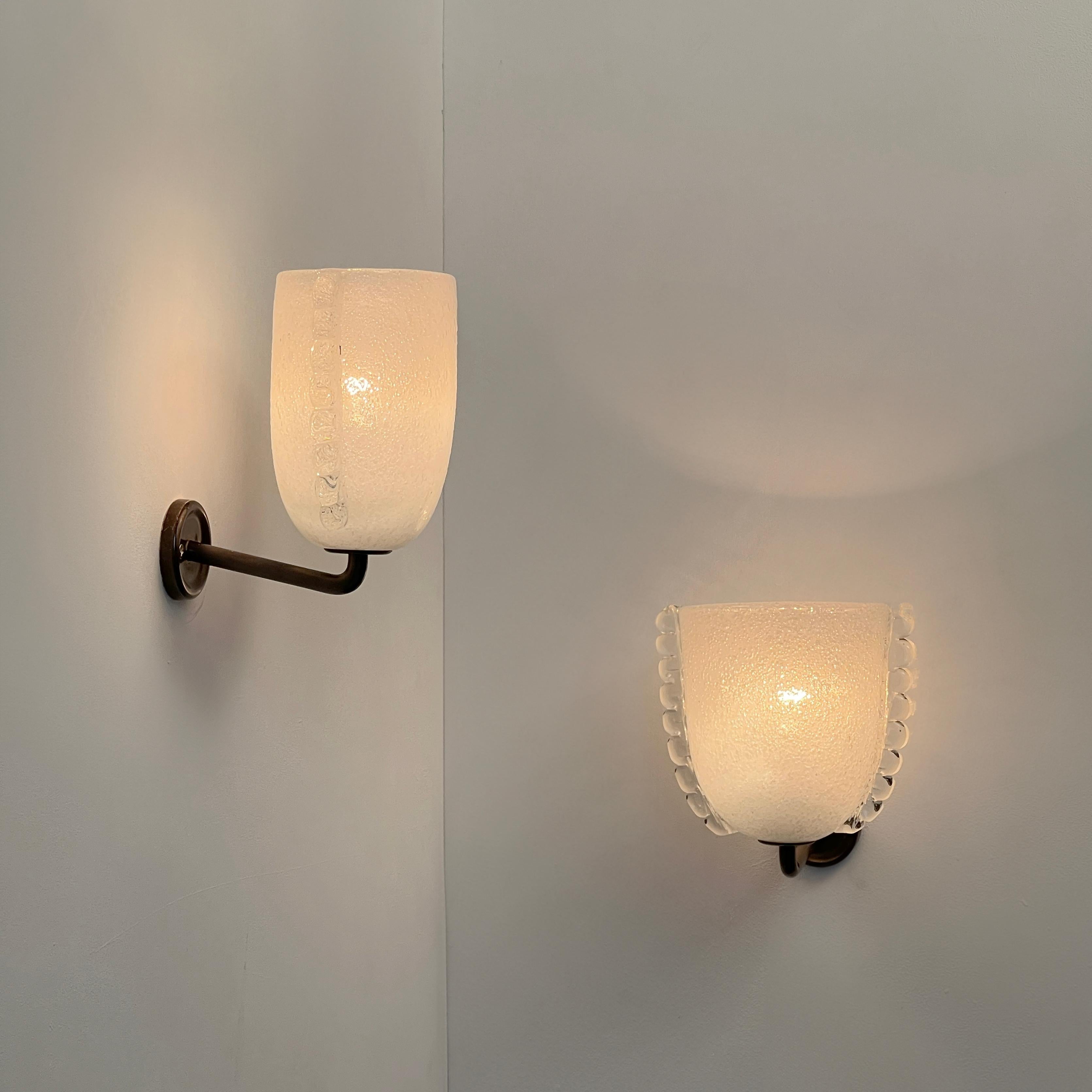 Pair of Murano glass sconces, attributed to Carlo Scarpa. Italy, 1930/40s 7