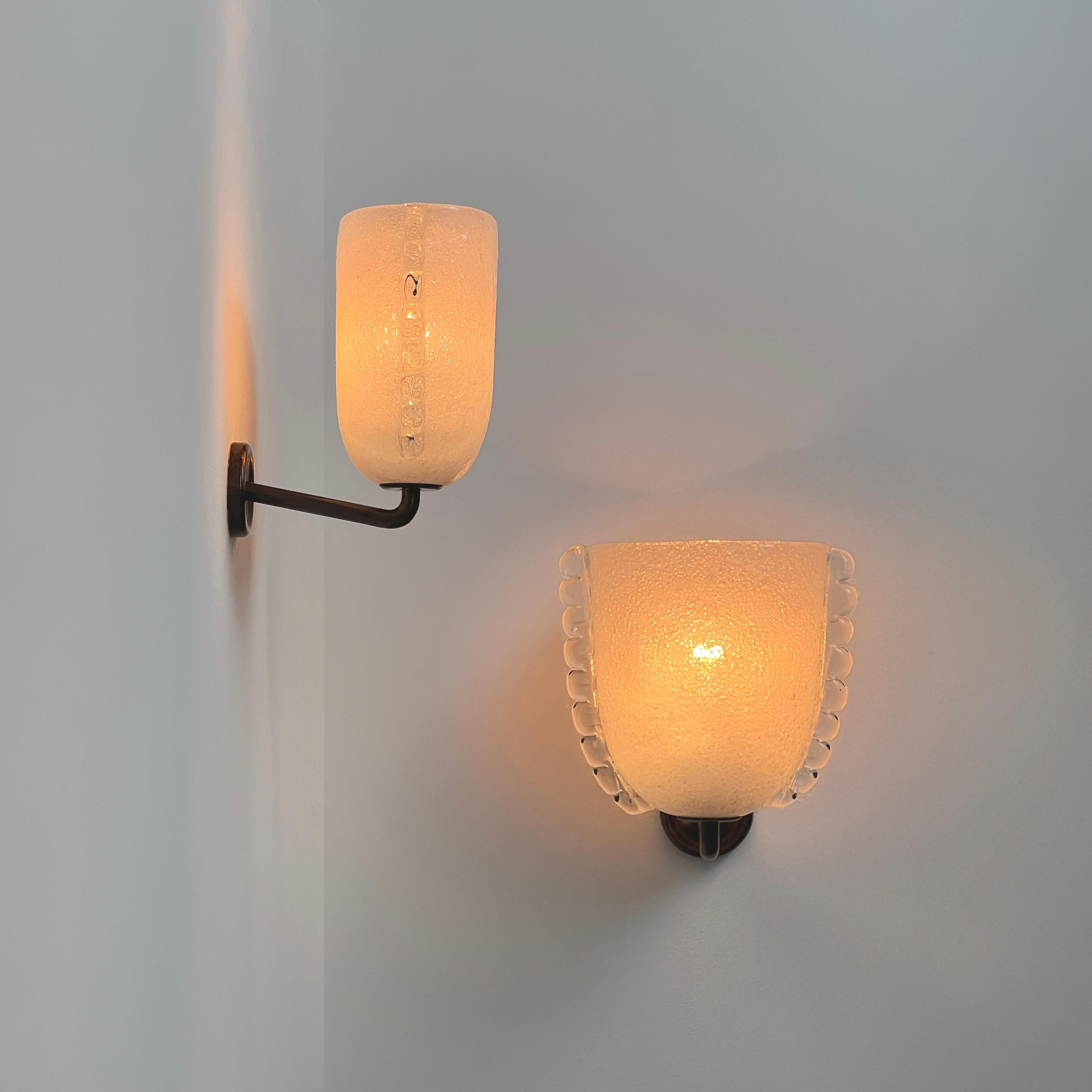 Pair of Murano glass sconces, attributed to Carlo Scarpa. Italy, 1930/40s 8