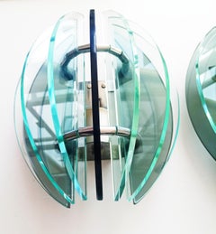 Pair of Murano Glass Sconces Attributed to Fontana Arte, Italy, 1960s
